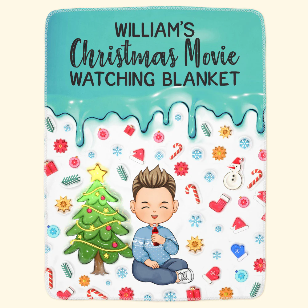 My Christmas Movie Watching Blanket - Gifts For Kids, Family, Friends - Personalized Blanket - Image 5