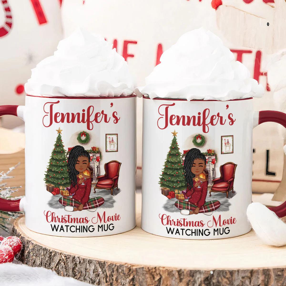 My Christmas Movie Watching Mug - Personalized Accent Mug - Image 4