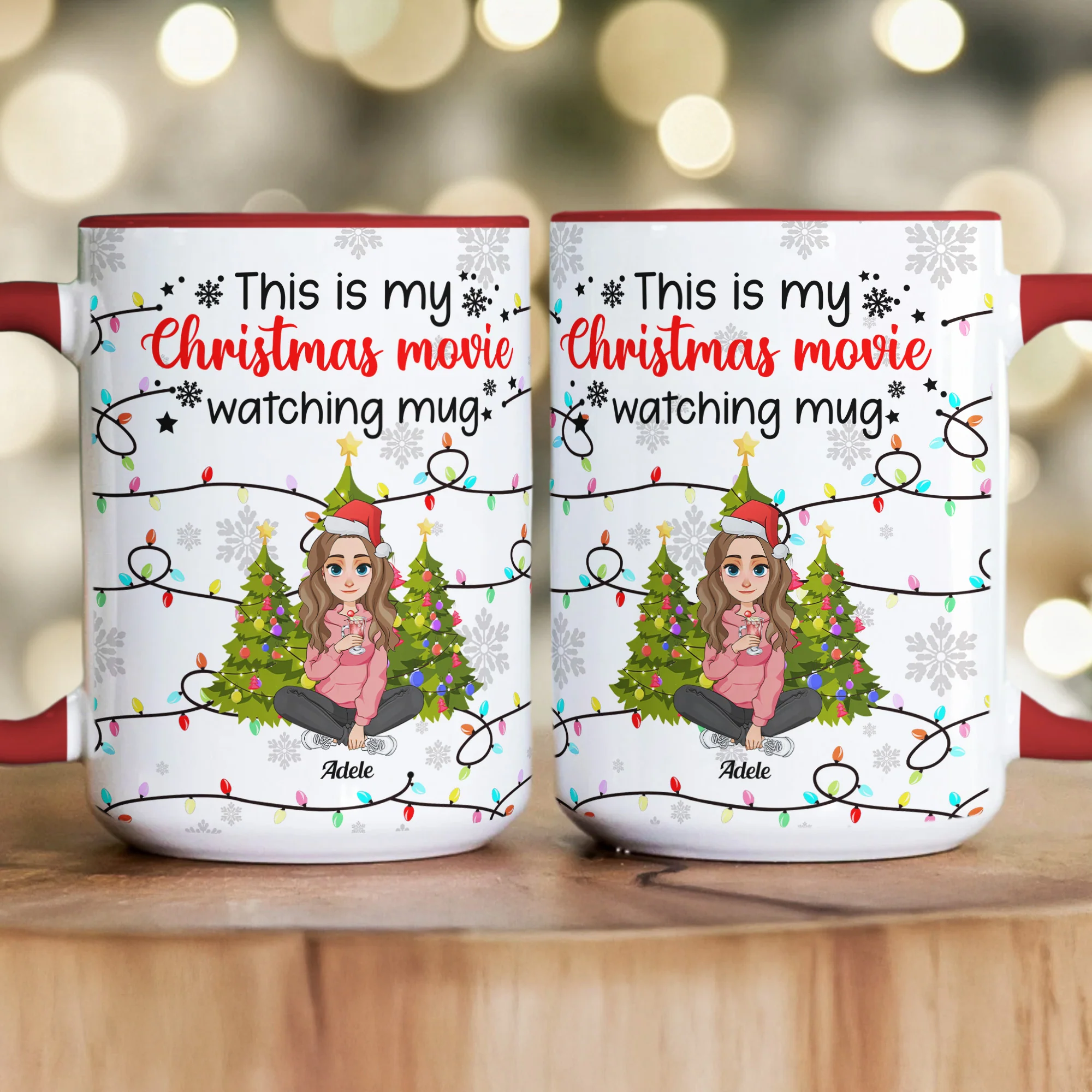 My Christmas Movie Watching Mug - Personalized Accent Mug - Image 3