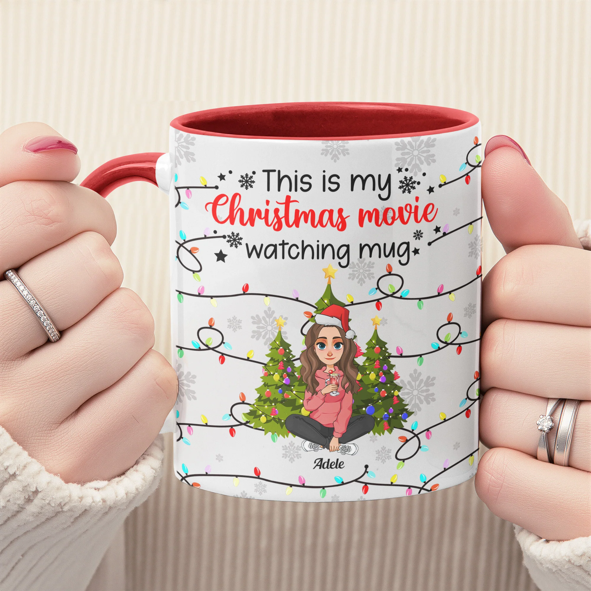 My Christmas Movie Watching Mug - Personalized Accent Mug - Image 5