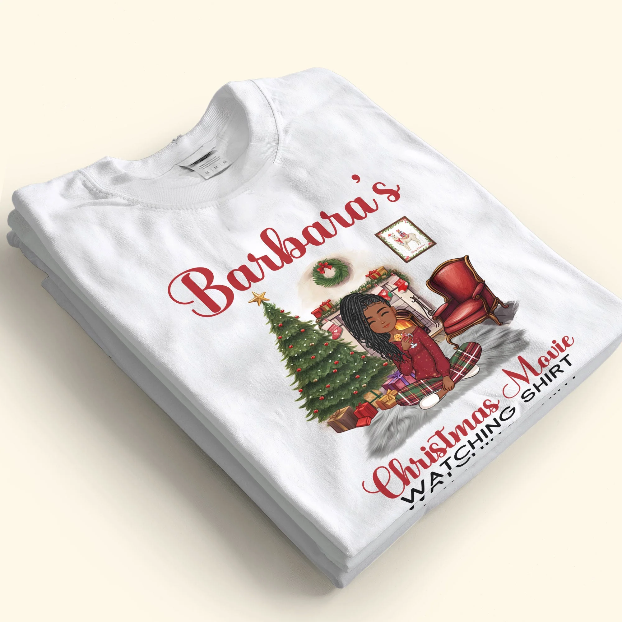 My Christmas Movie Watching Shirt Pajamas  - Personalized Shirt - Image 2