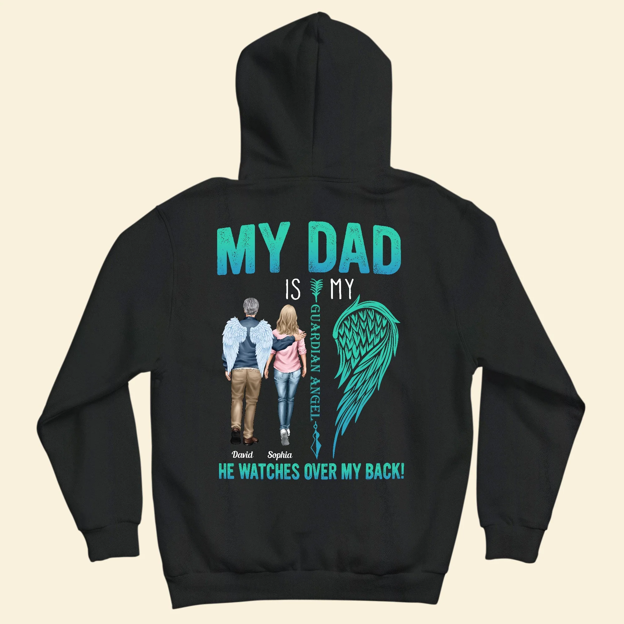 My Dad Is My Guardian Angel - Personalized Shirt - Father's Day, MemoryGift For Dad, Father In Heaven, Loss Of Father - Image 5