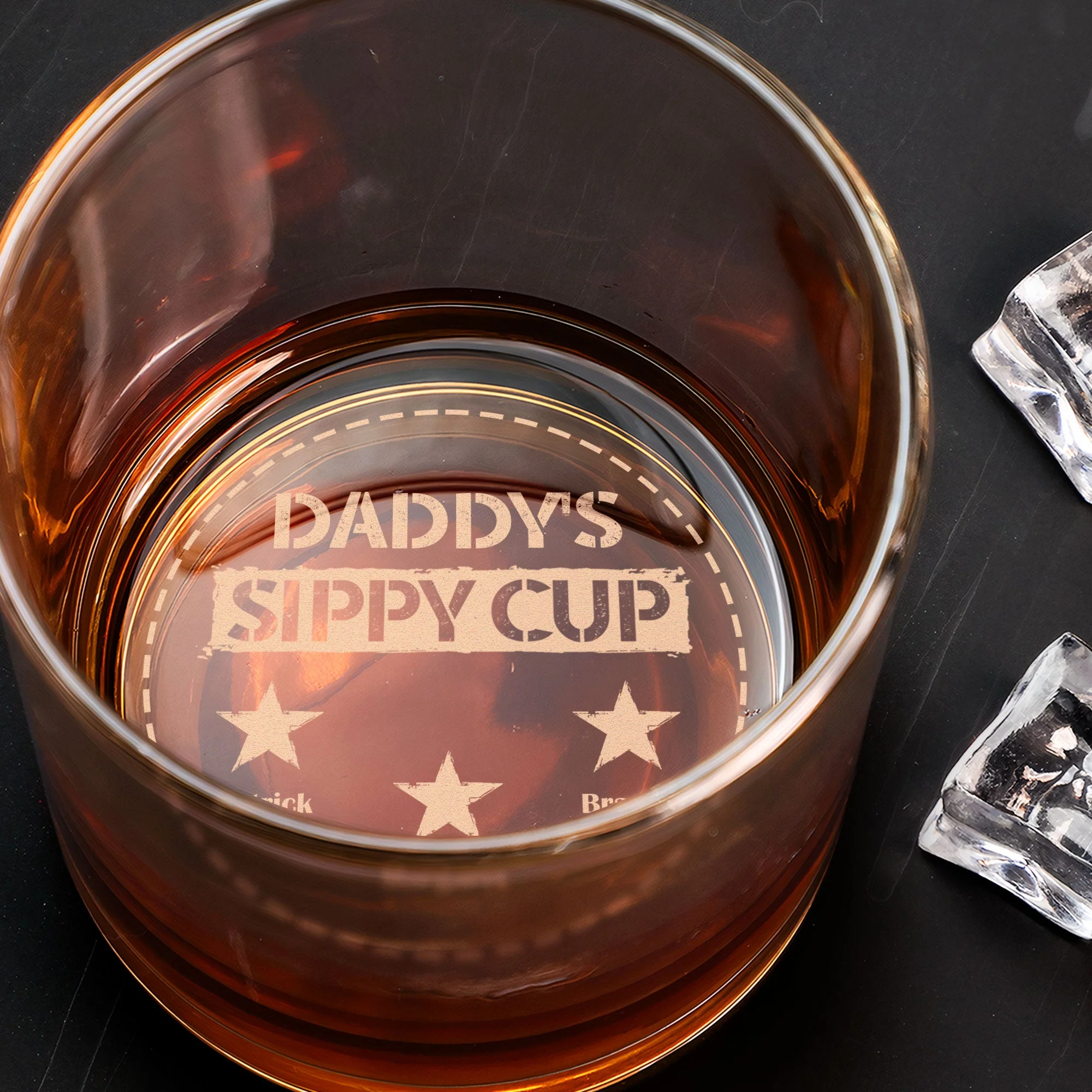 My Daddy's Sippy Cup - Personalized Engraved Whiskey Glass - Image 3