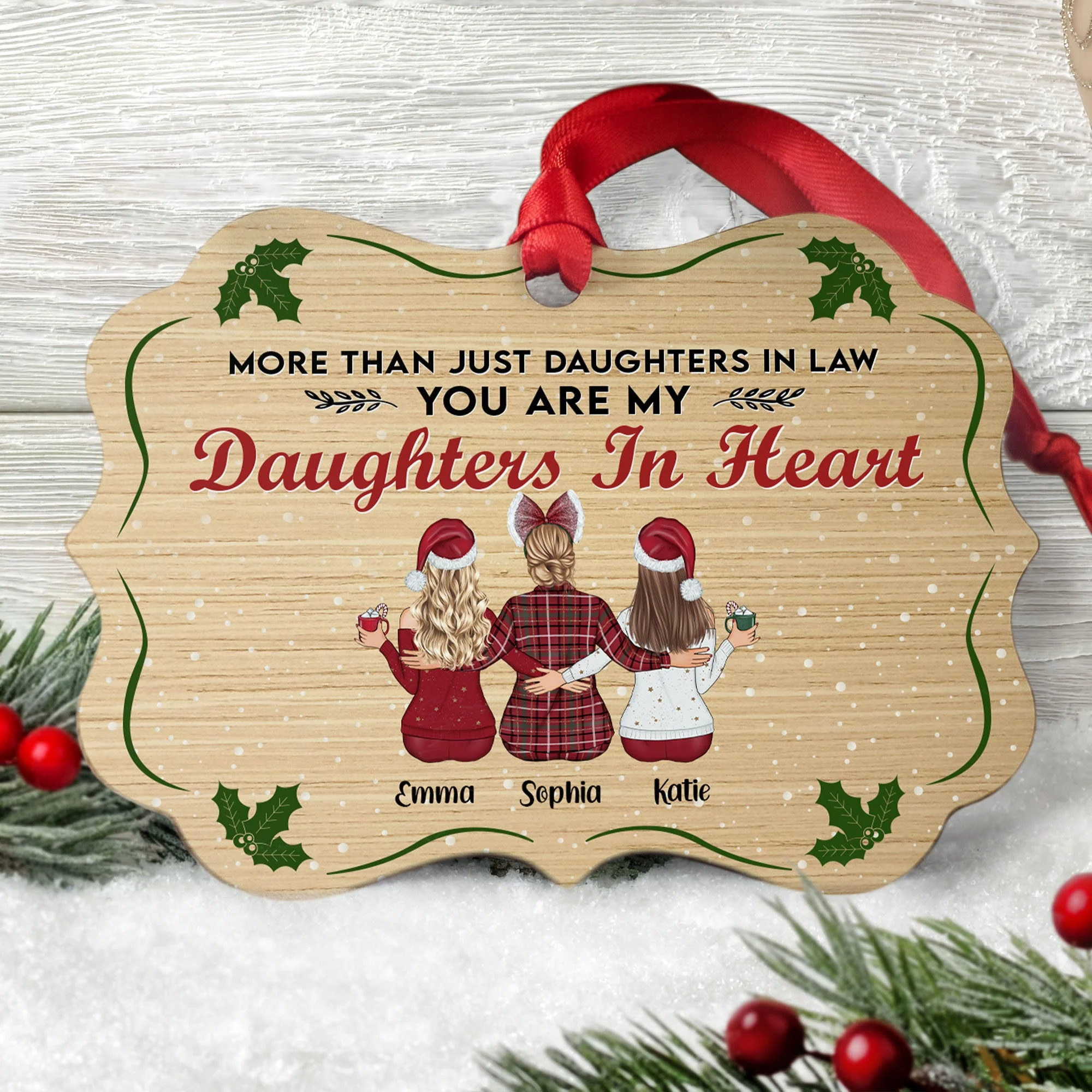 My Daughter In Heart - Personalized Aluminum Ornament - Christmas Gift For Mother-in-law, Daughter-in-law - Image 2