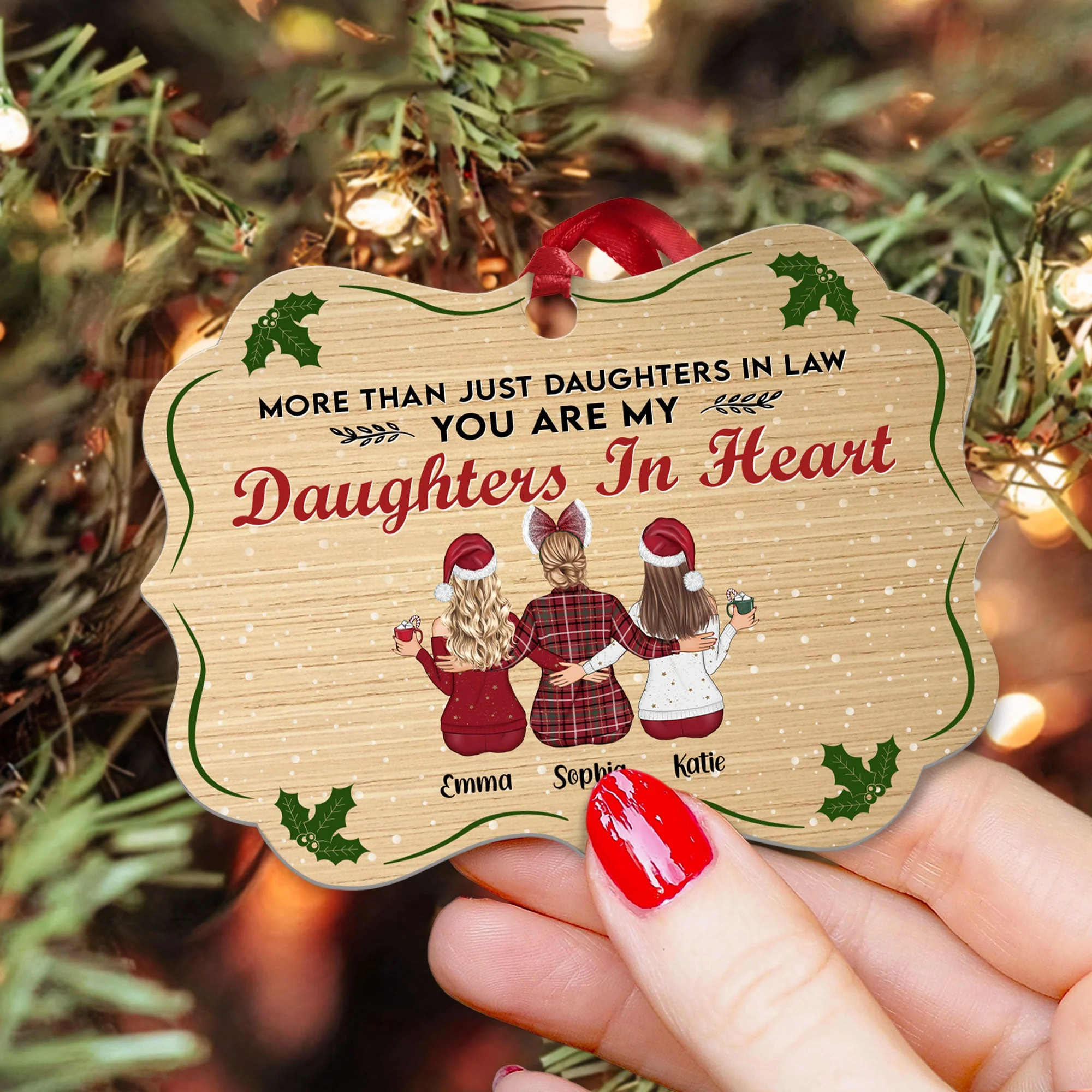 My Daughter In Heart - Personalized Aluminum Ornament - Christmas Gift For Mother-in-law, Daughter-in-law - Image 3