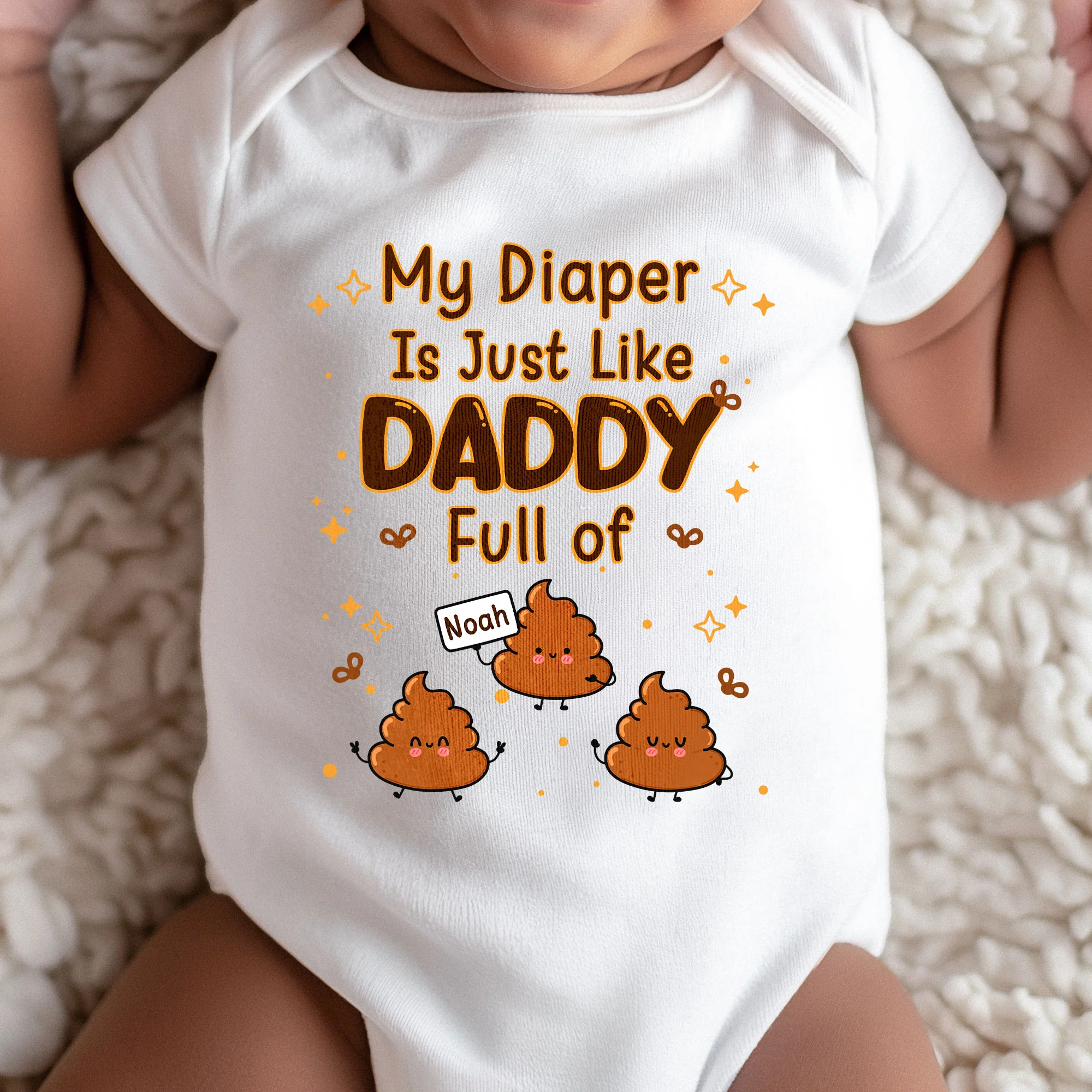 My Diaper Is Just Like Daddy - Personalized Baby Bodysuit - Image 3
