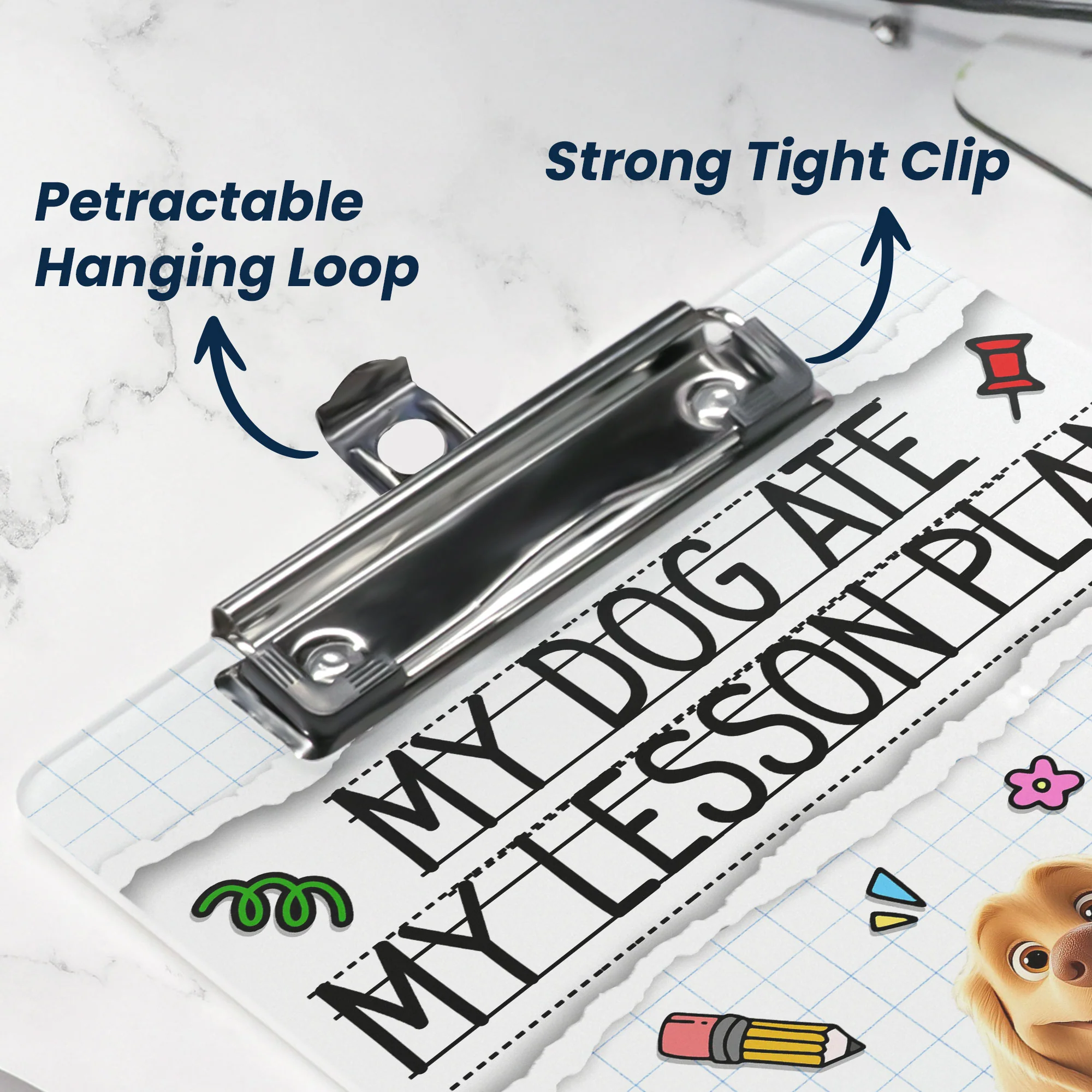 My Dog Ate My Lesson Plan Teacher Back To School - Personalized Acrylic Clipboard - Image 3