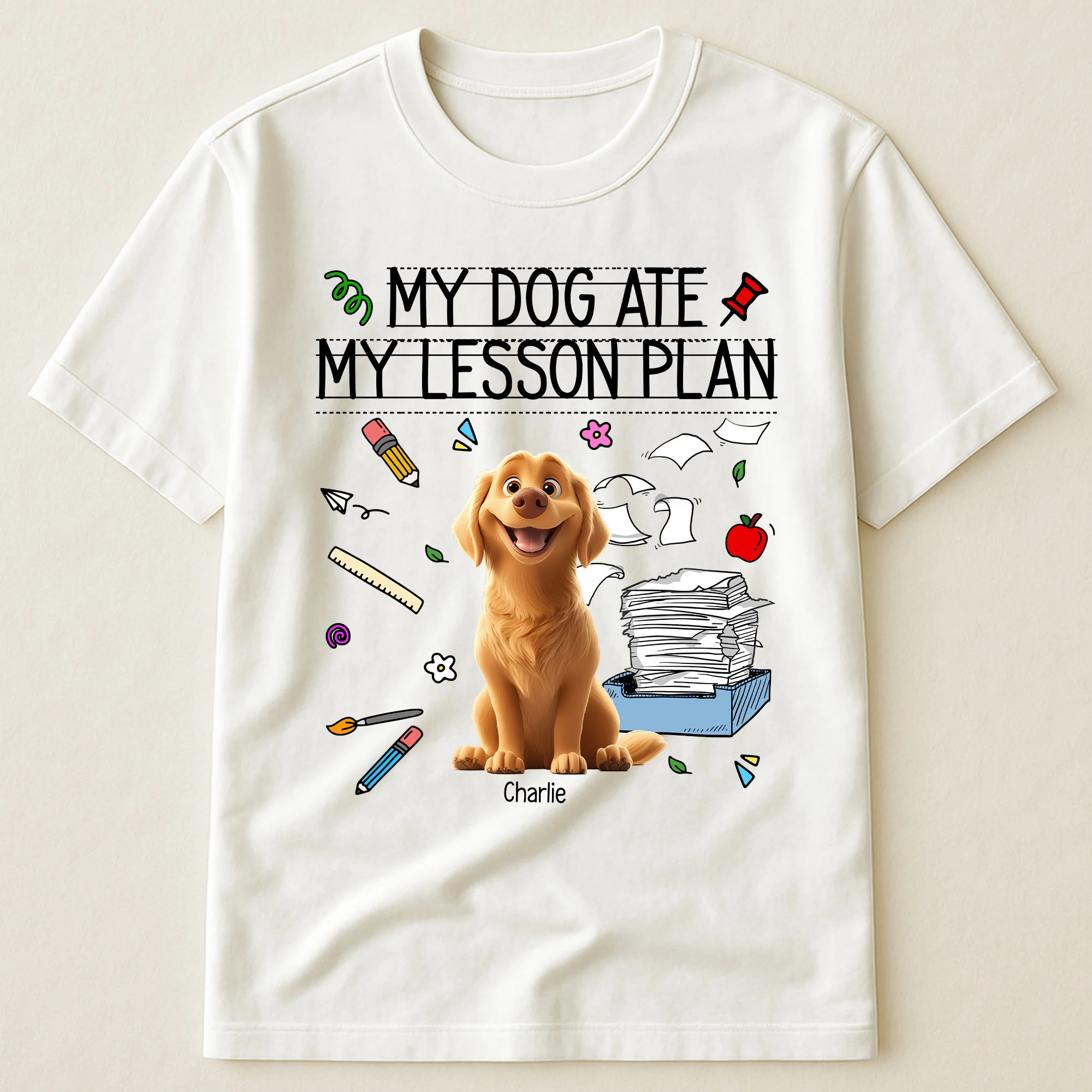 My Dog Ate My Lesson Plan Teacher Dog Mom - Custom Teacher Gift Set - Image 3