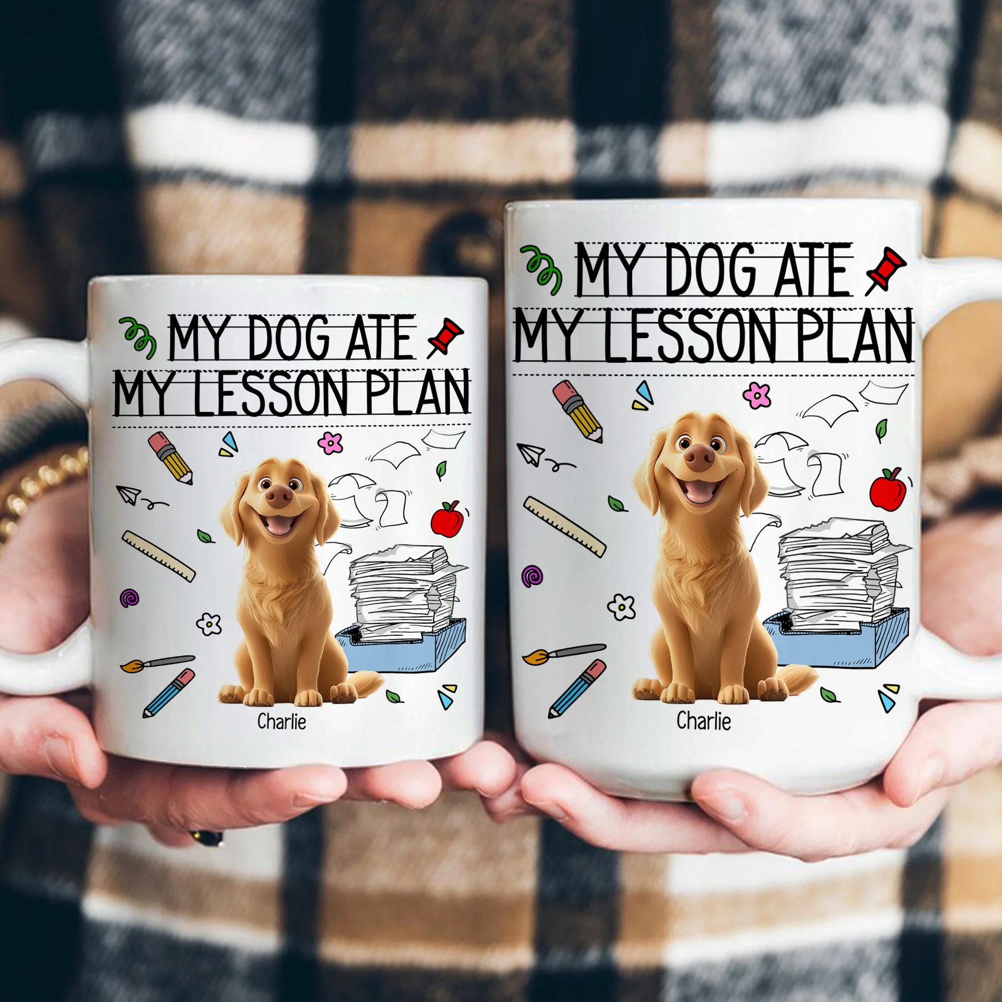 My Dog Ate My Lesson Plan Teacher Dog Mom - Custom Teacher Gift Set - Image 4