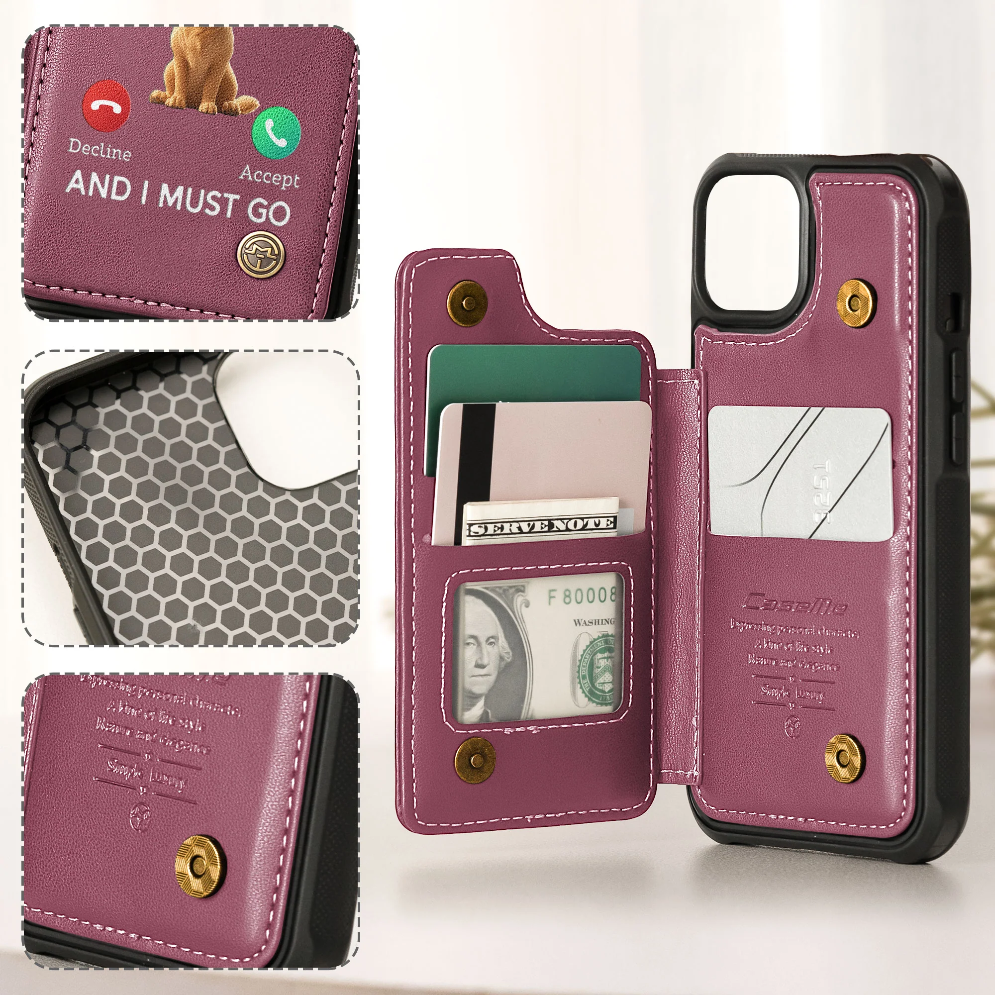 My Dog Boss Is Calling... And I Must Go - Personalized Leather Flip Wallet Phone Case - Image 5
