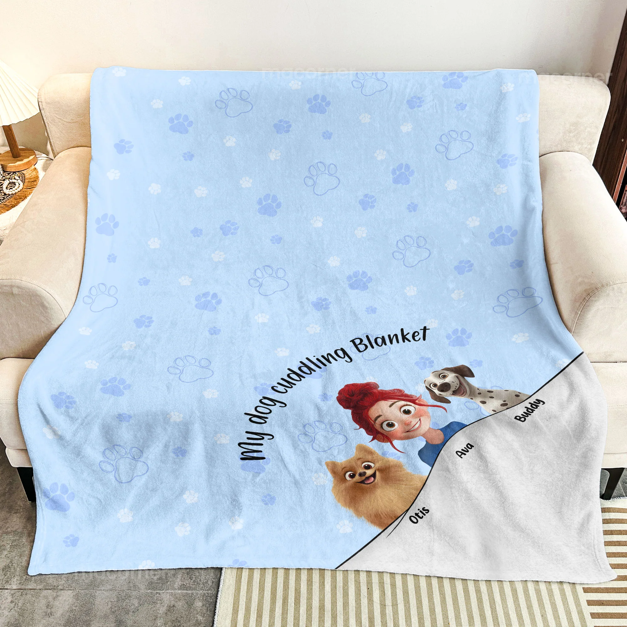 My Dog Cuddling Blanket - Personalized Blanket - Image 4
