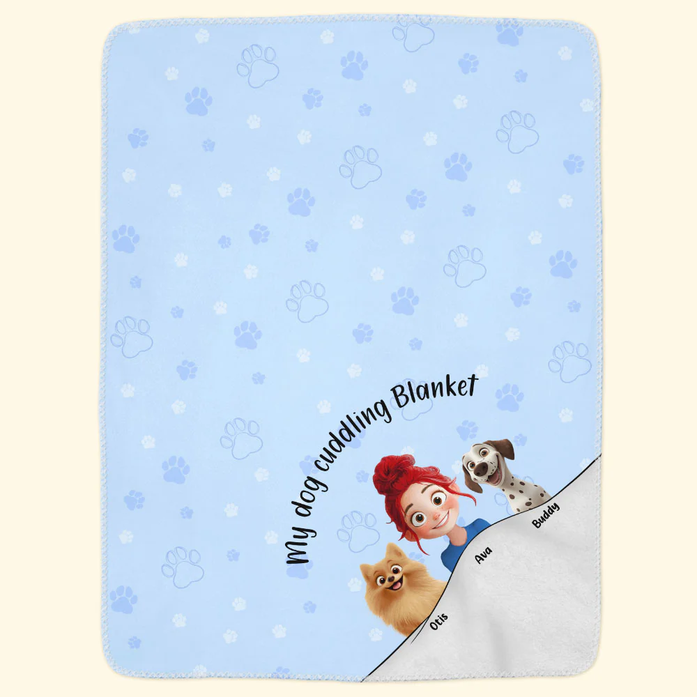 My Dog Cuddling Blanket - Personalized Blanket - Image 7