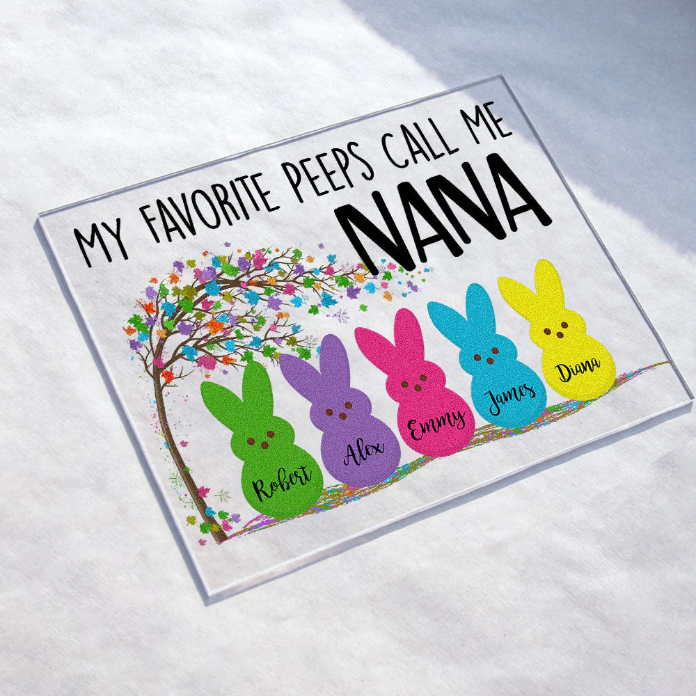 My Favorite Peeps Call Me Grandma - Personalized Acrylic Plaque - Easter Gift For Grandma, Nana, Gigi, Grandparents, Grandpa - Image 2