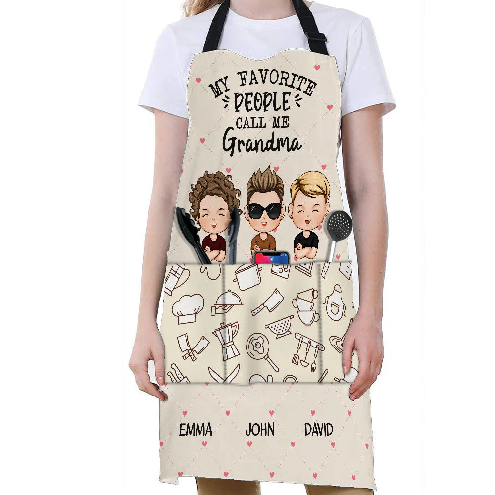 My Favorite People Call Me Grandma/ Mommy - Personalized Apron - Image 4