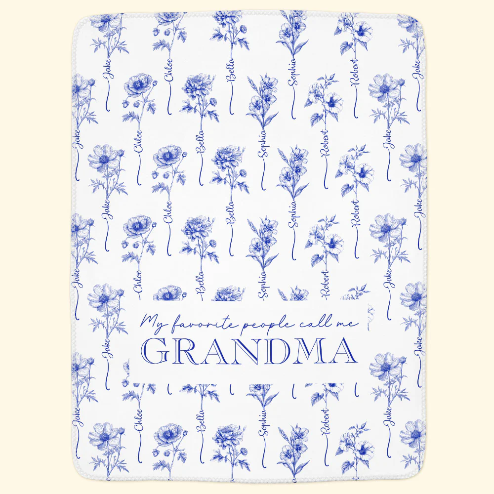 My Favorite People Call Me Grandma - Personalized Blanket - Image 2