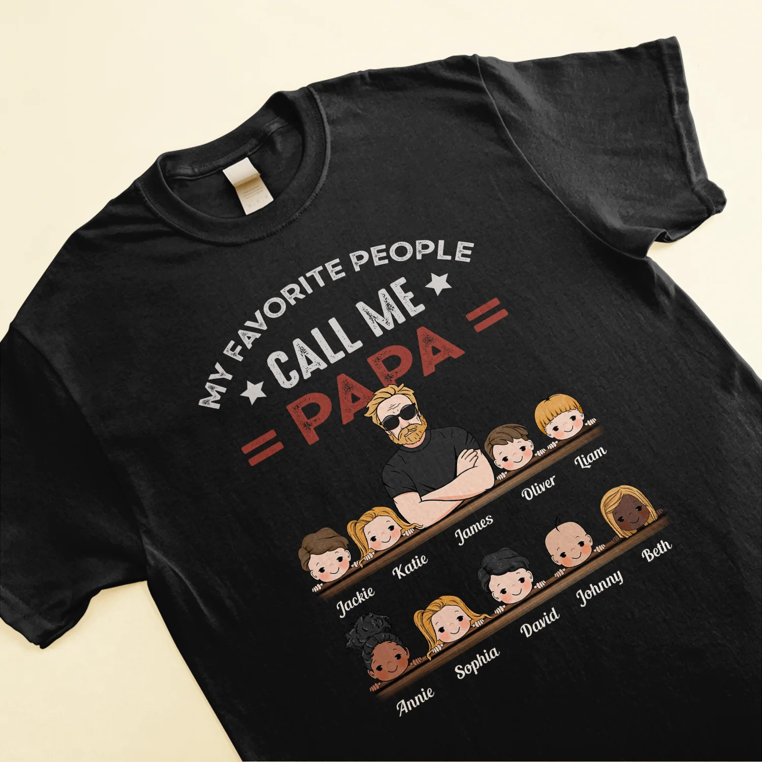 My Favorite People Call Me Papa Grandpa - Personalized Shirt - Image 3