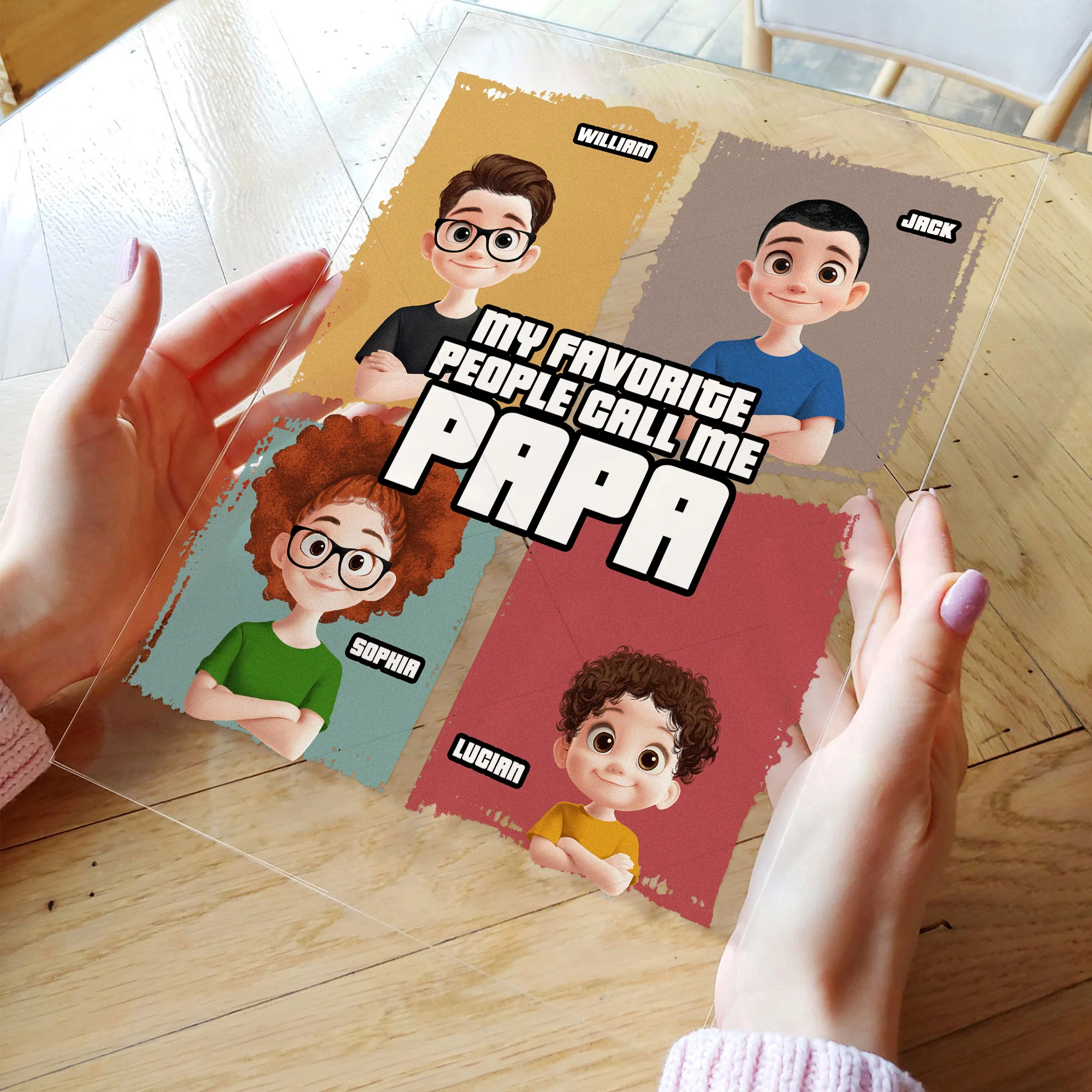 My Favorite People Call Me Papa - Personalized Acrylic Plaque - Image 2