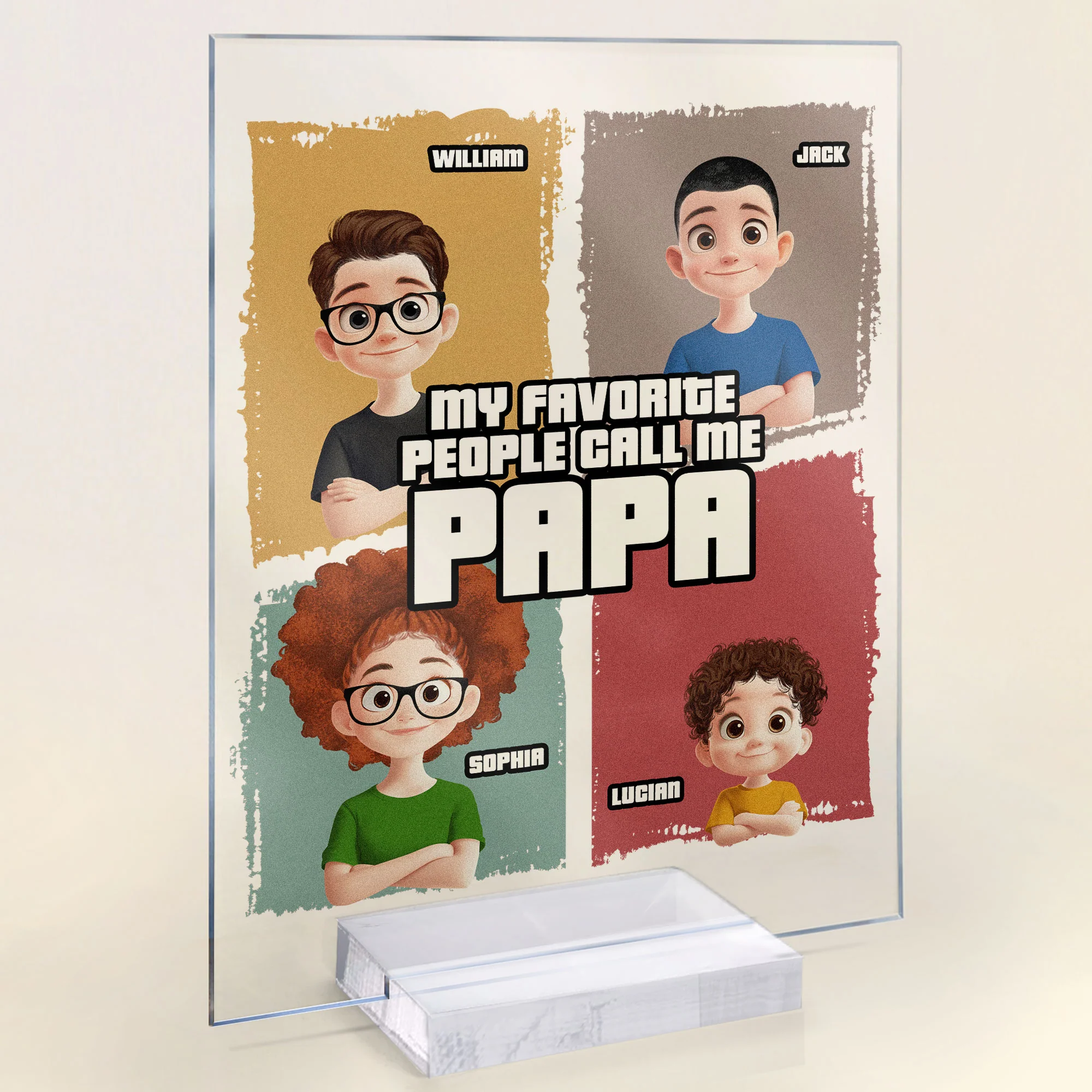 My Favorite People Call Me Papa - Personalized Acrylic Plaque - Image 4