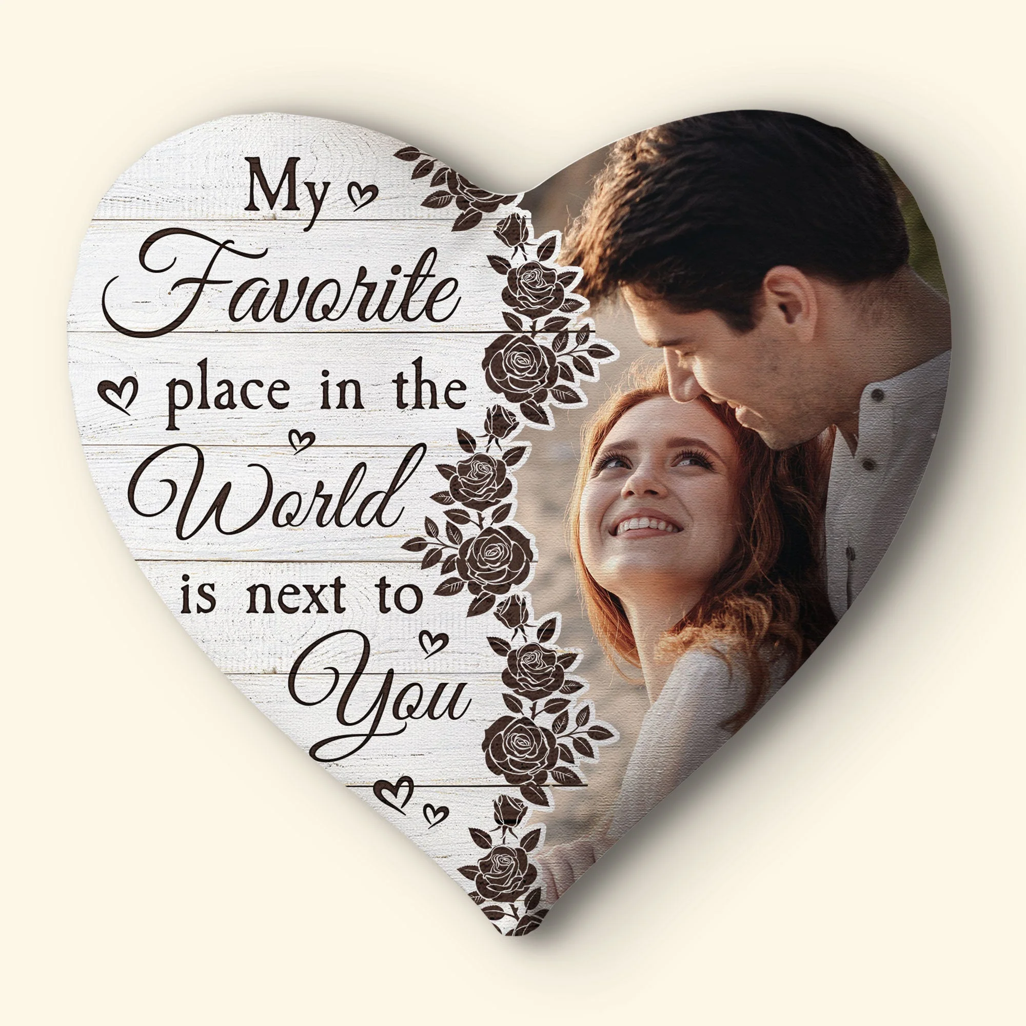 My Favorite Place In The World Is Next To You - Personalized Photo Pillow - Image 2