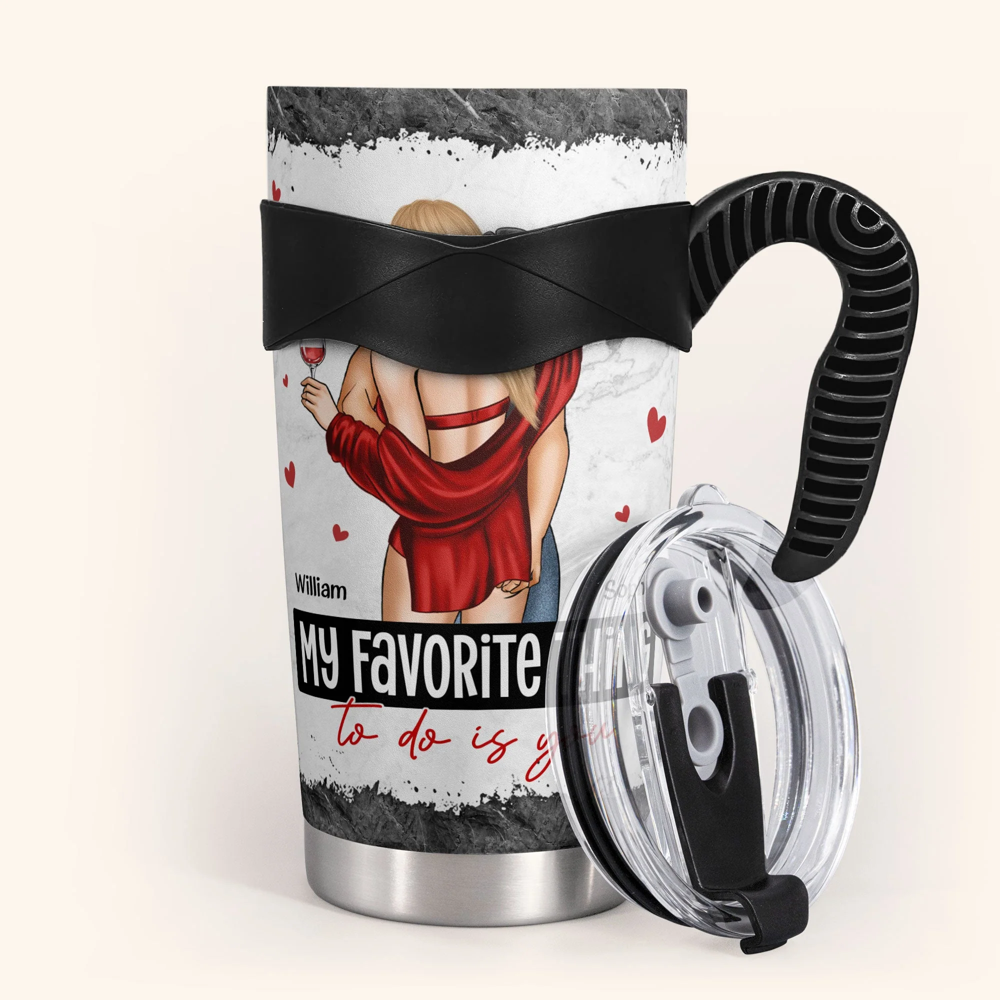 My Favorite Thing To Do Is You - Personalized Tumbler Cup - Image 3