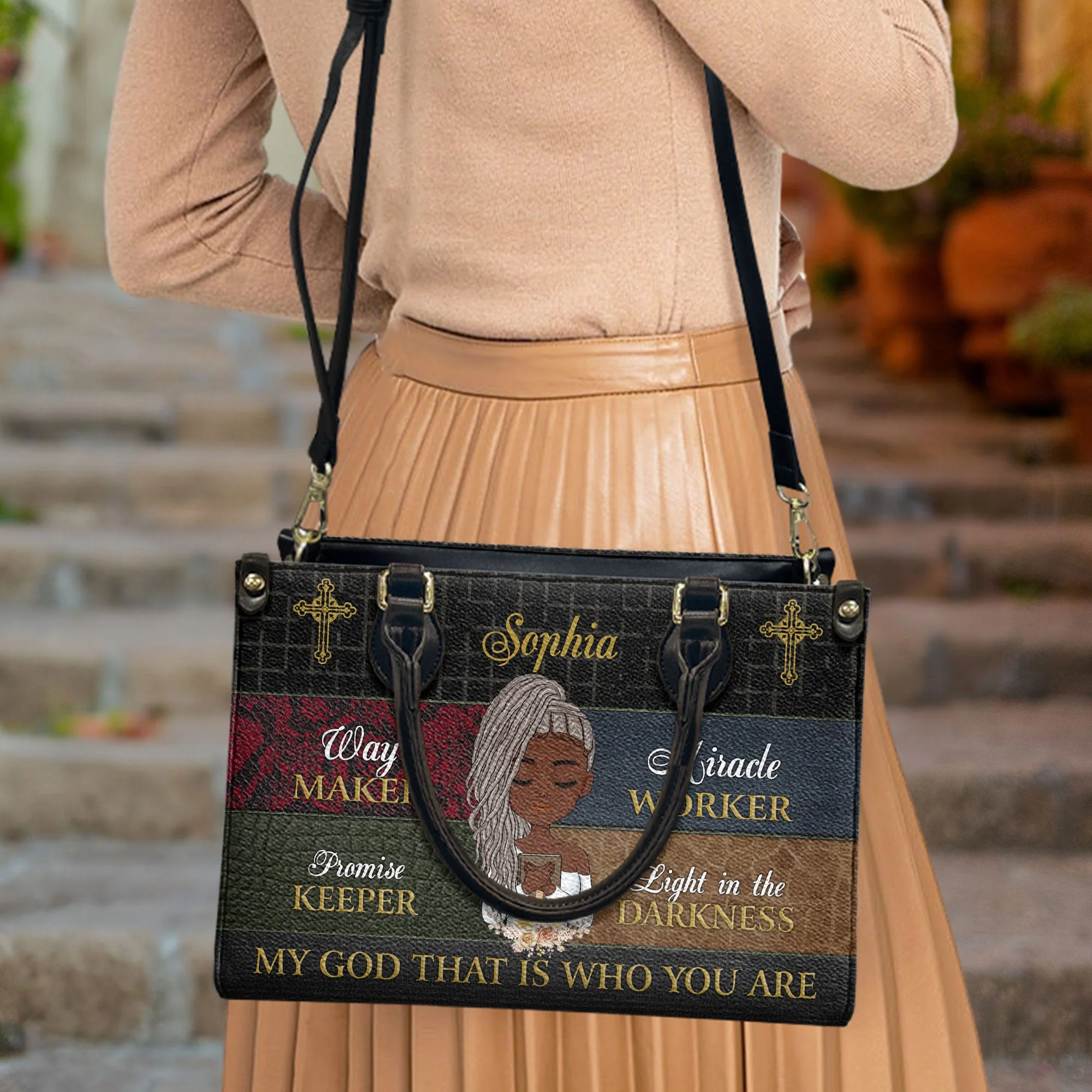 My God That Is Who You Are - Personalized Leather Bag - Image 3