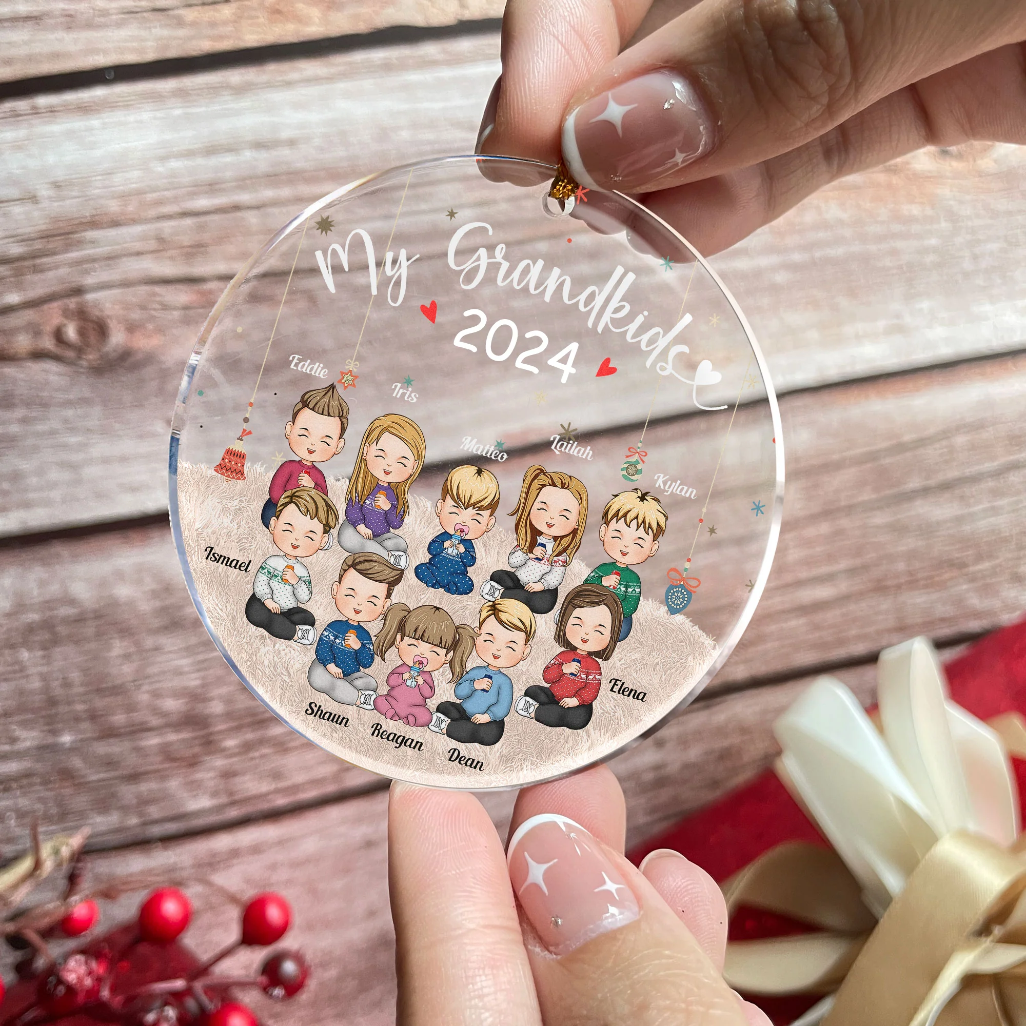 My Grandkids 2024 - Up To 16 Kids - Personalized Grandkid Ornament - Image 2