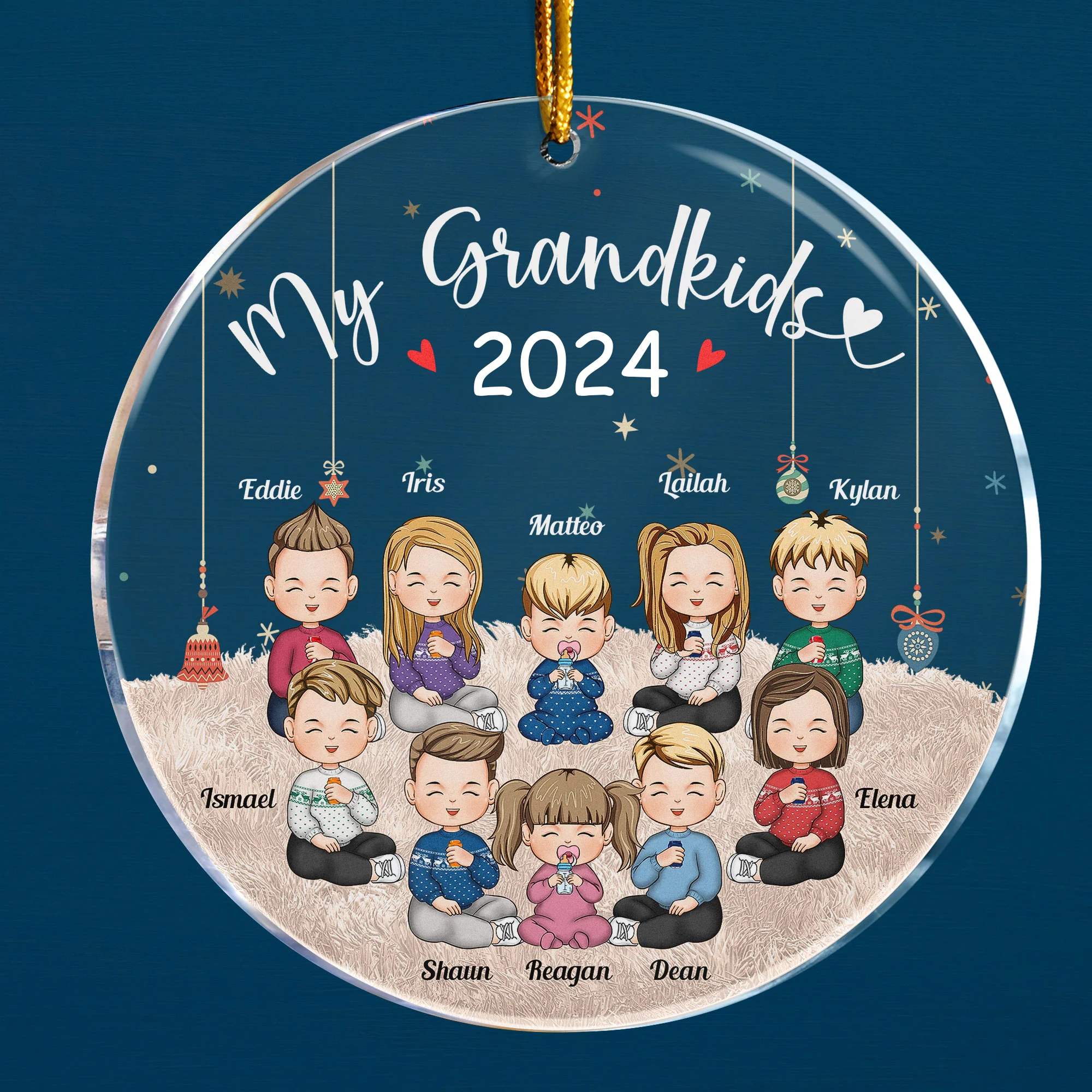 My Grandkids 2024 - Up To 16 Kids - Personalized Grandkid Ornament - Image 4