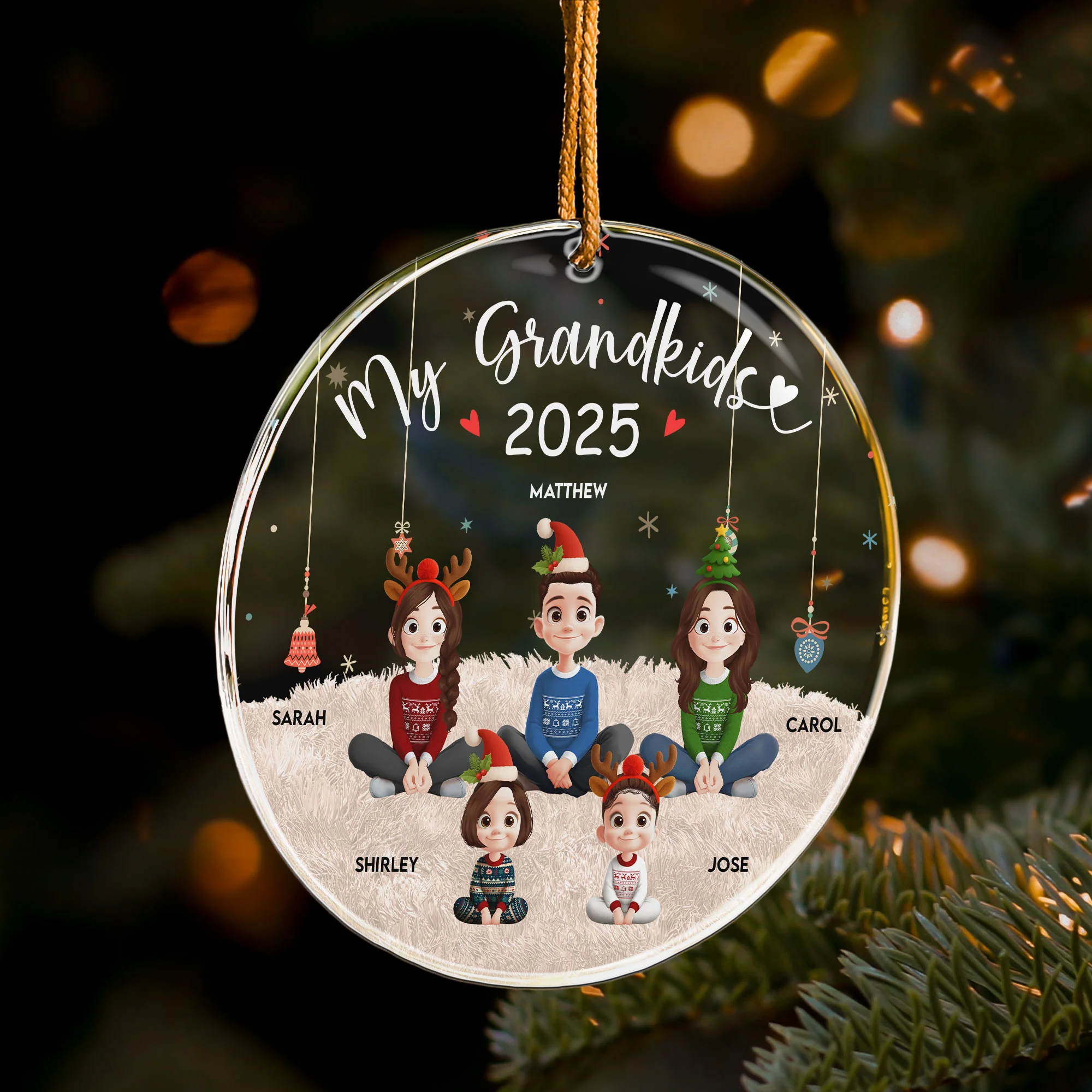 My Grandkids - 3D Style - Personalized Acrylic Ornament - Image 4