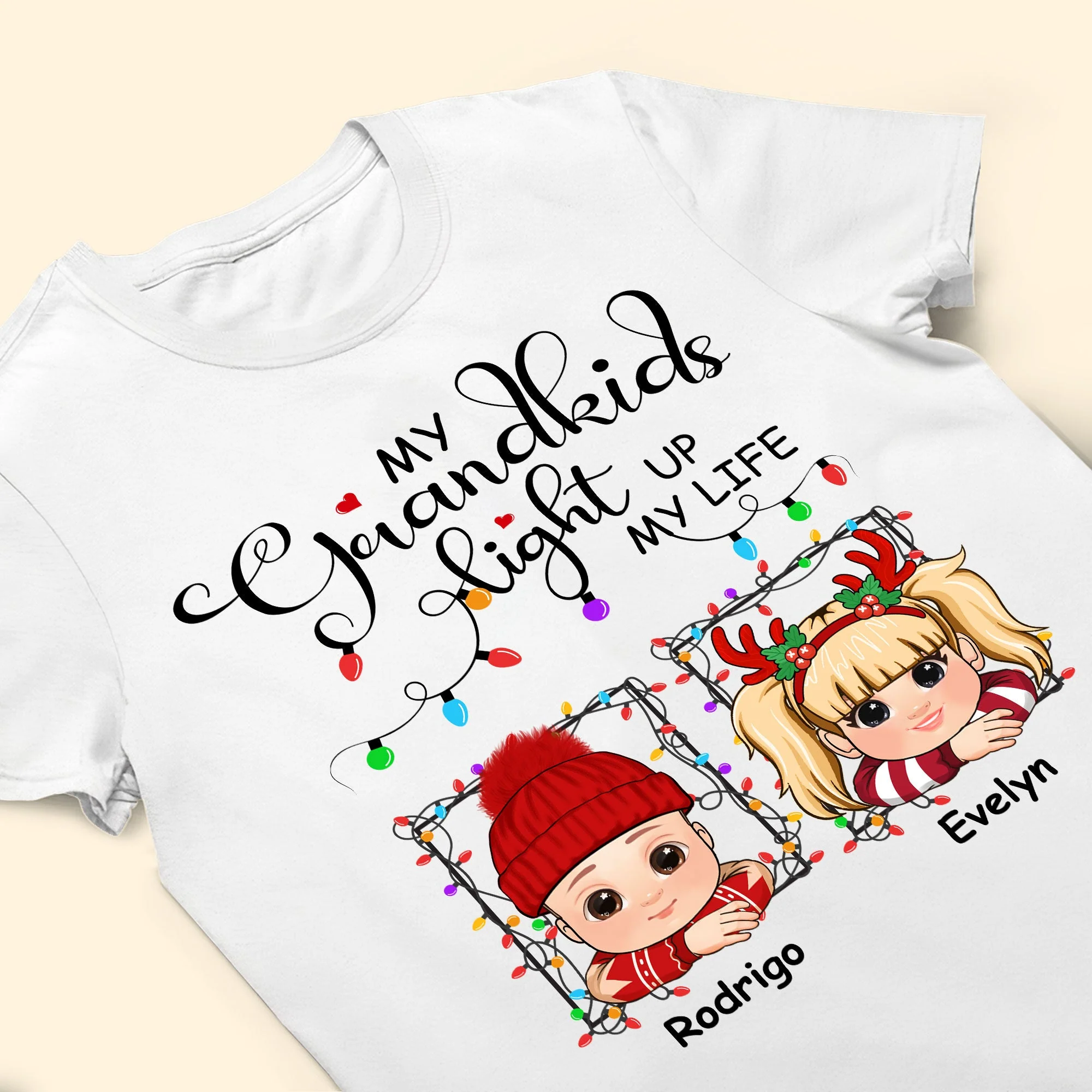 My Grandkids Light Up My Life - Personalized Shirt - Image 3