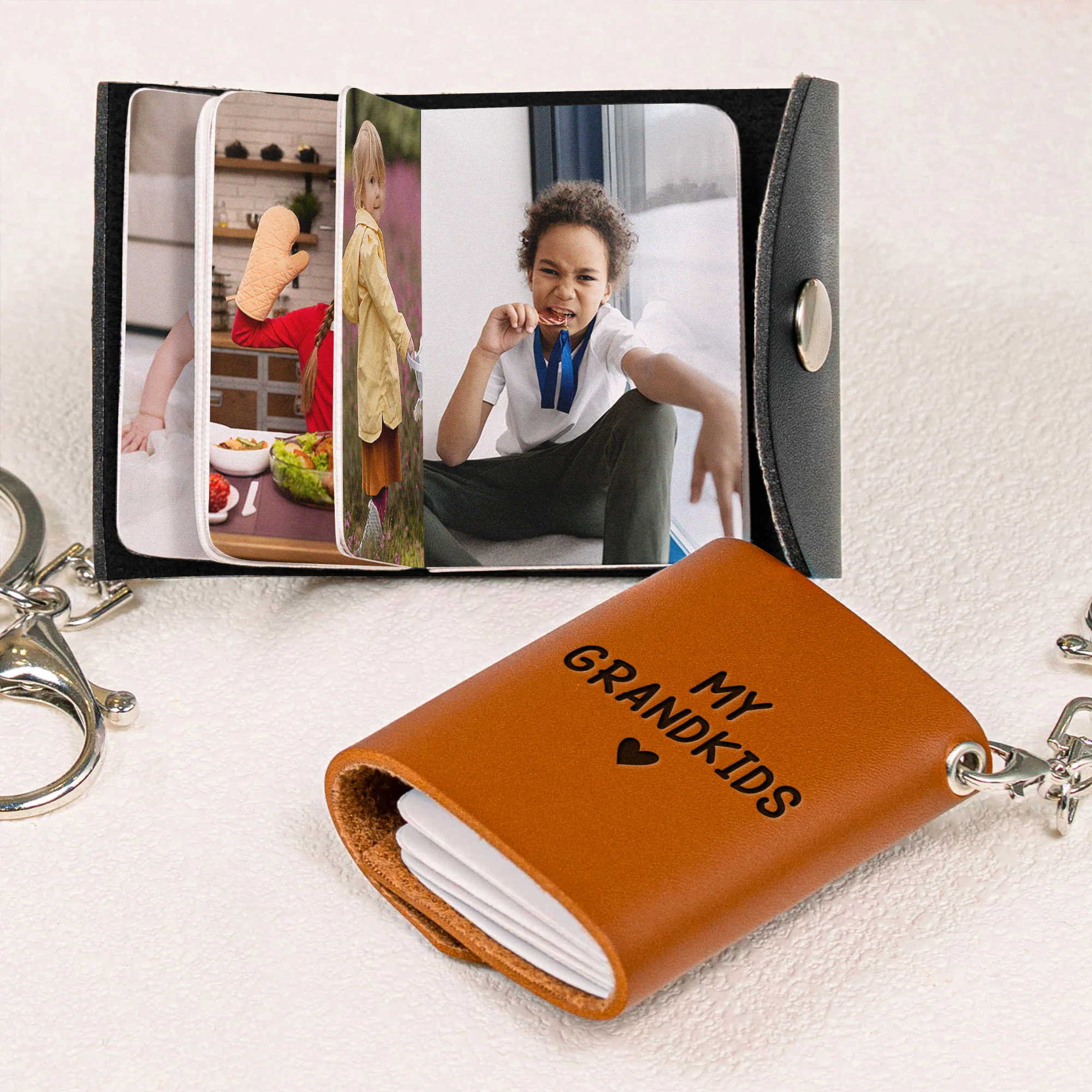 My Grandkids - Personalized Mini Photo Album Keychain - Image 2