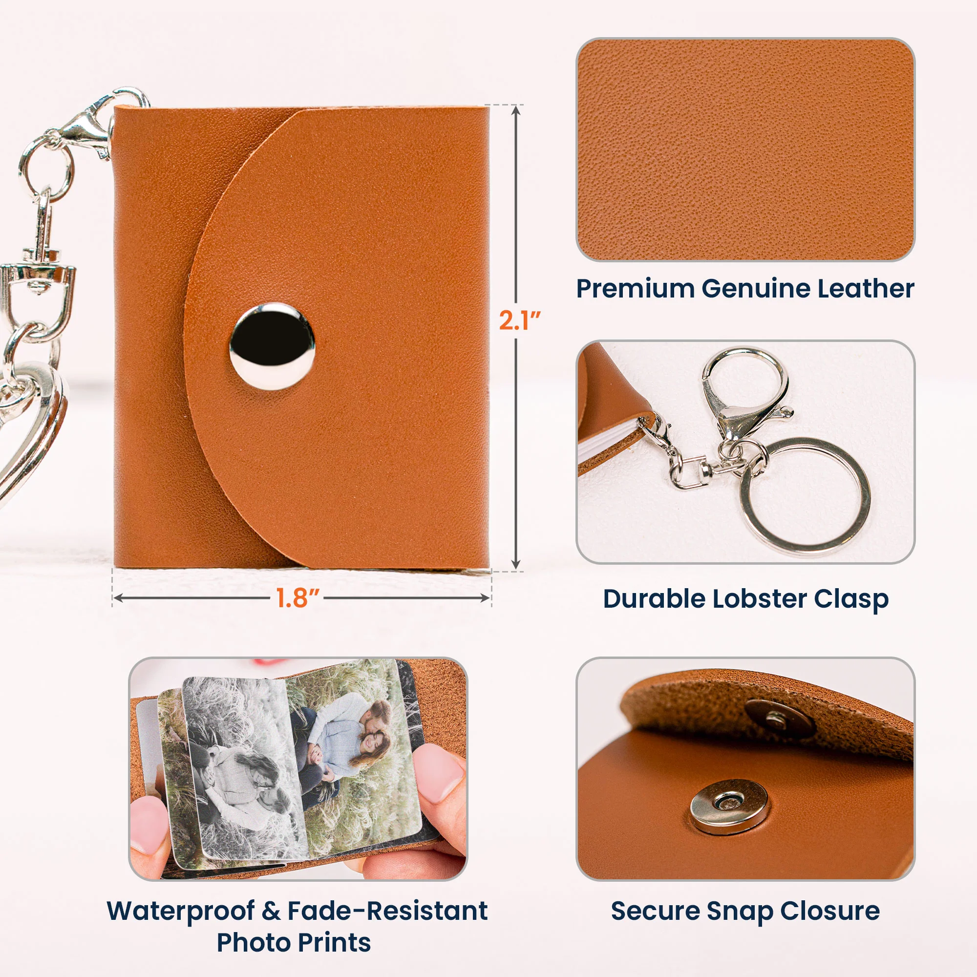 My Grandkids - Personalized Mini Photo Album Keychain - Image 7