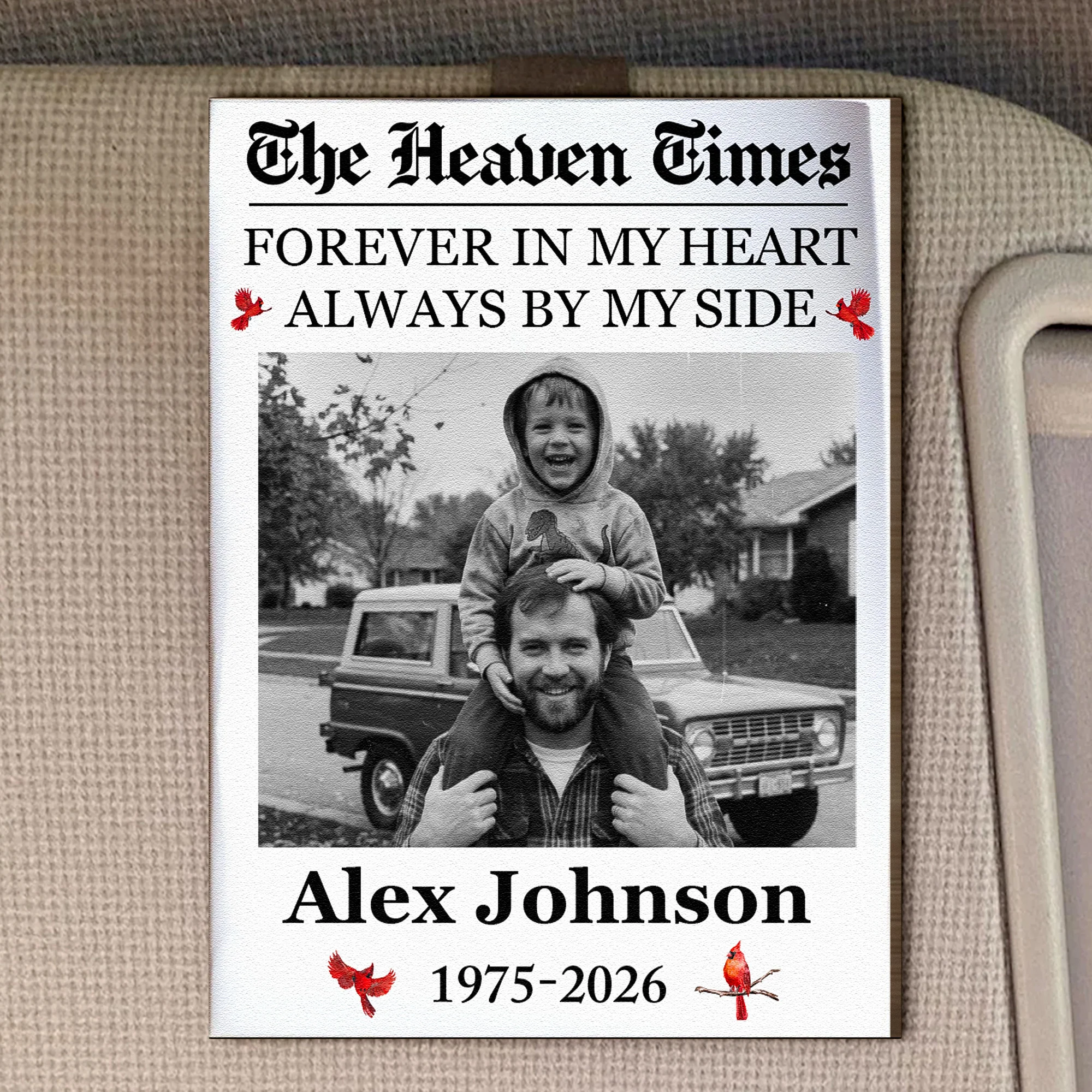 My Guardian Angel Rides Shotgun - The Heaven Times - Personalized Car Visor Clip - Image 4