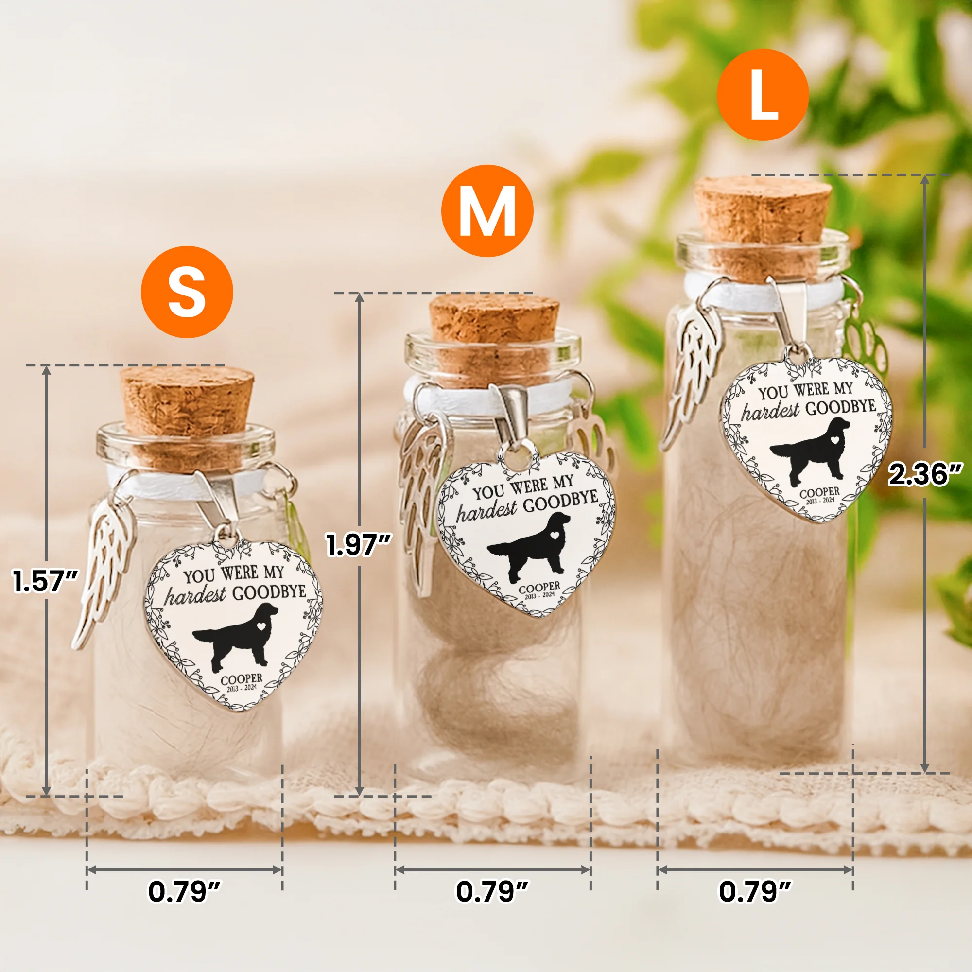 My Hardest Goodbye - Personalized Pet Fur Memorial Jar - Image 3