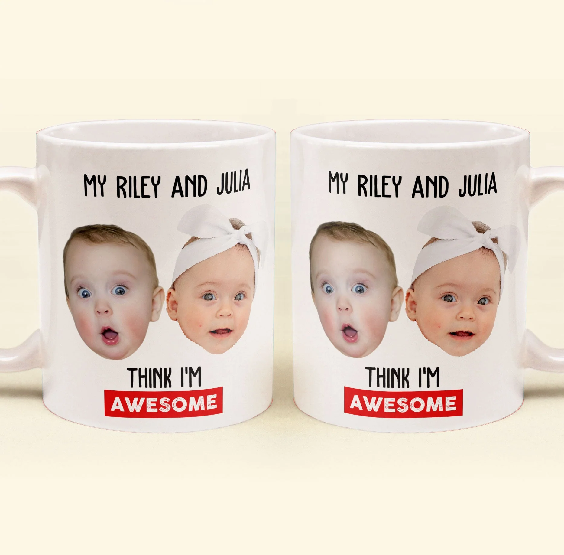 My Kid Thinks I Am Awesome - Personalized Photo Mug - Image 2