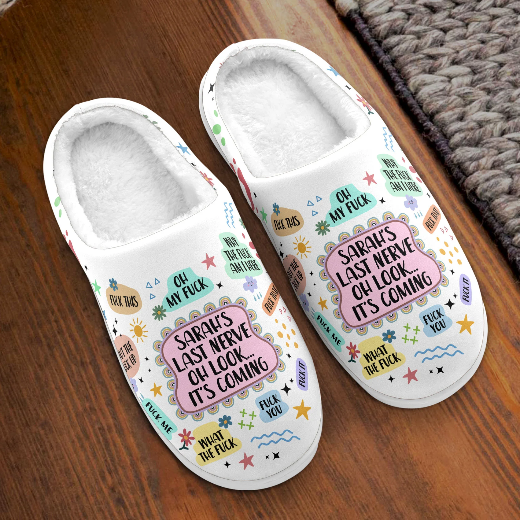 My Last Nerve Oh Look... It's Coming - Personalized Slippers - Image 2