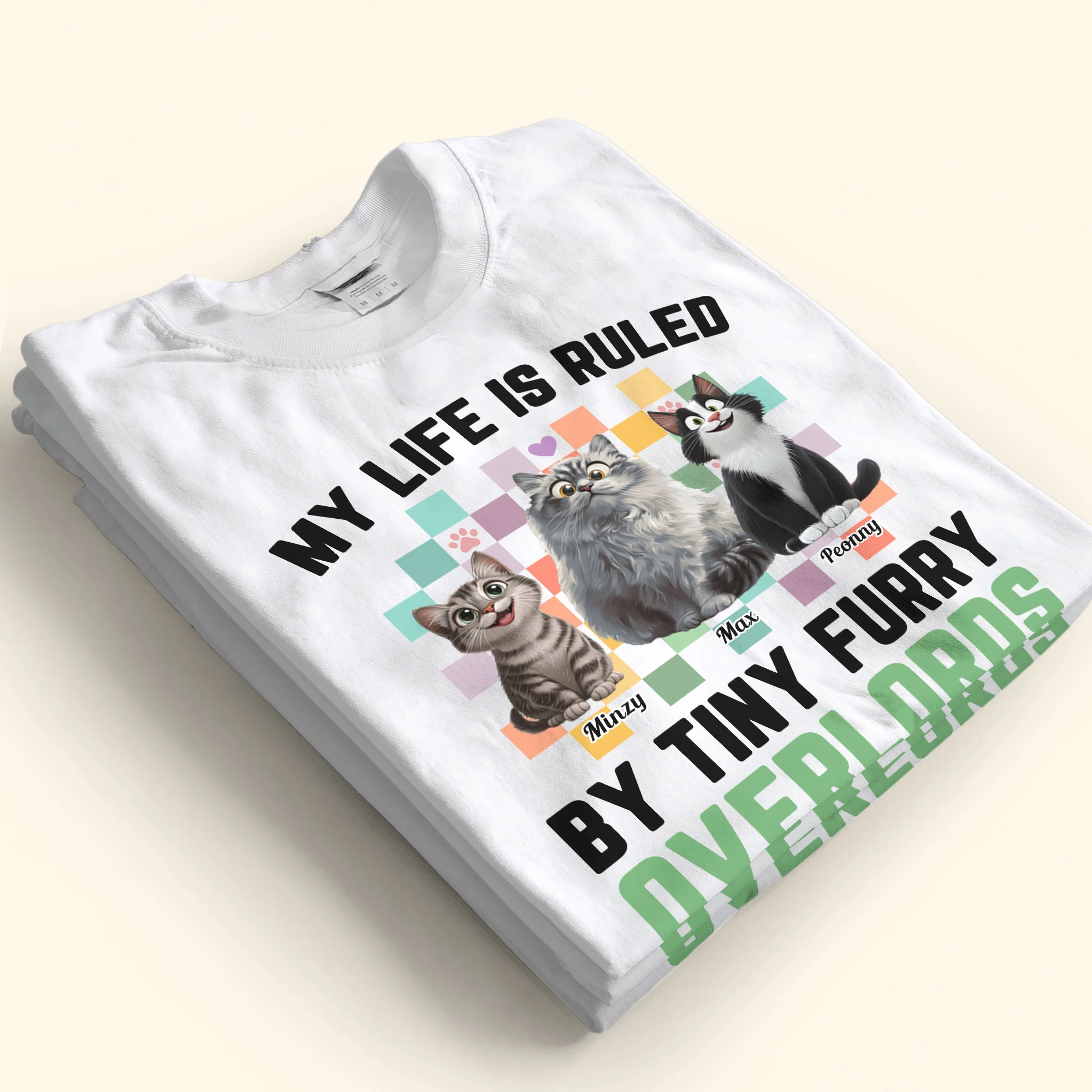 My Life Is Ruled By Tiny Furry Overlords - Personalized Shirt - Image 2