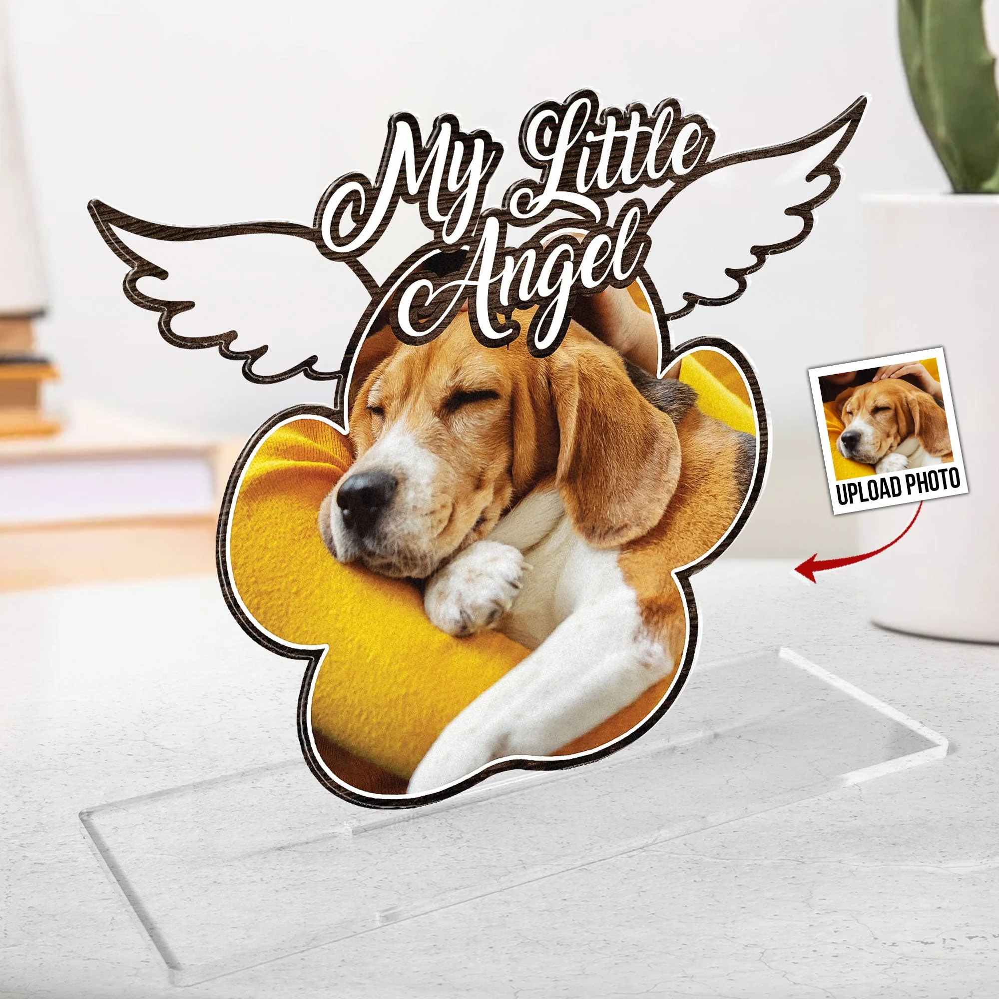 My Little Angel Is On Heaven - Personalized Acrylic Photo Plaque - Image 2