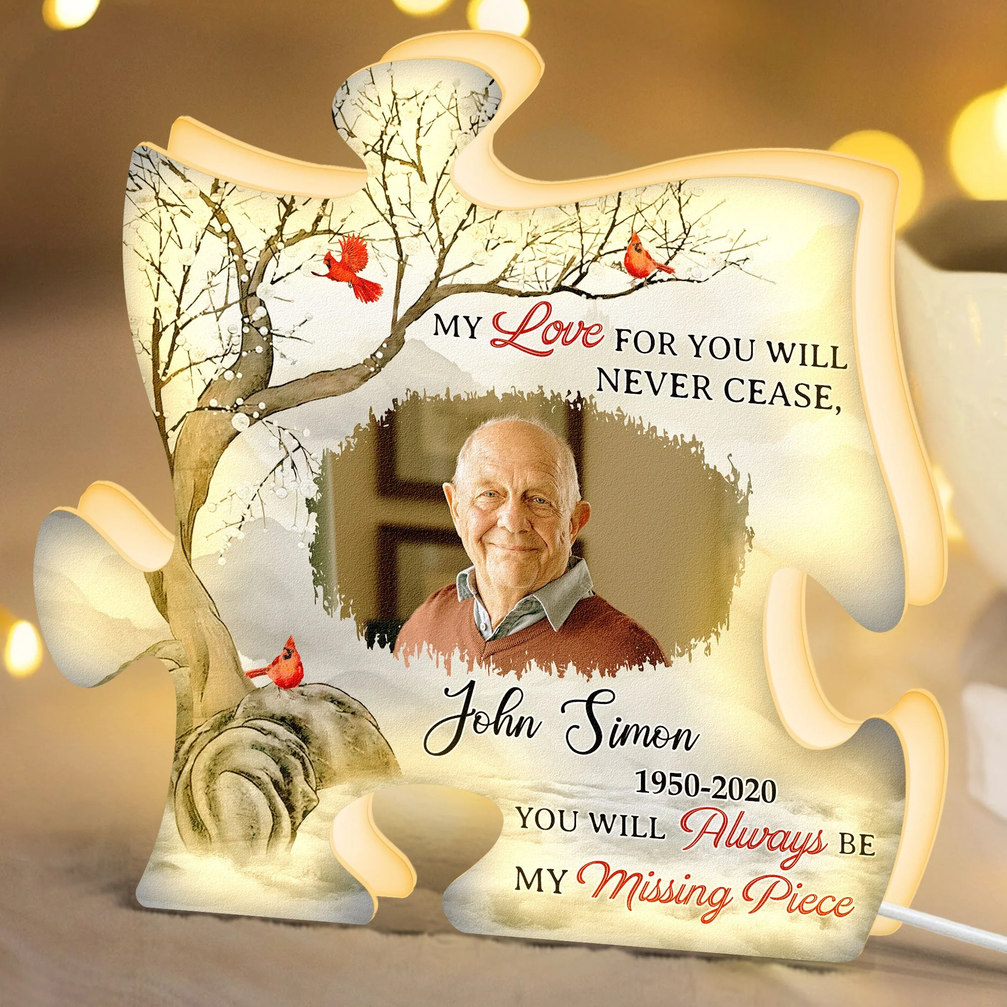 My Love For You Will Never Cease - Personalized Photo Light Box - Image 2
