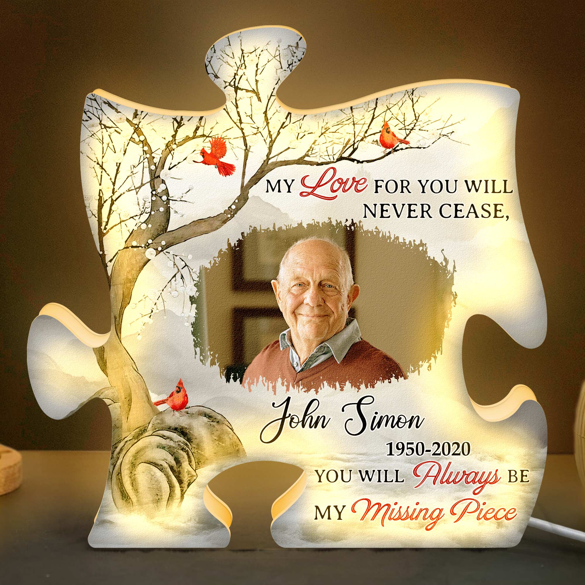 My Love For You Will Never Cease - Personalized Photo Light Box - Image 4