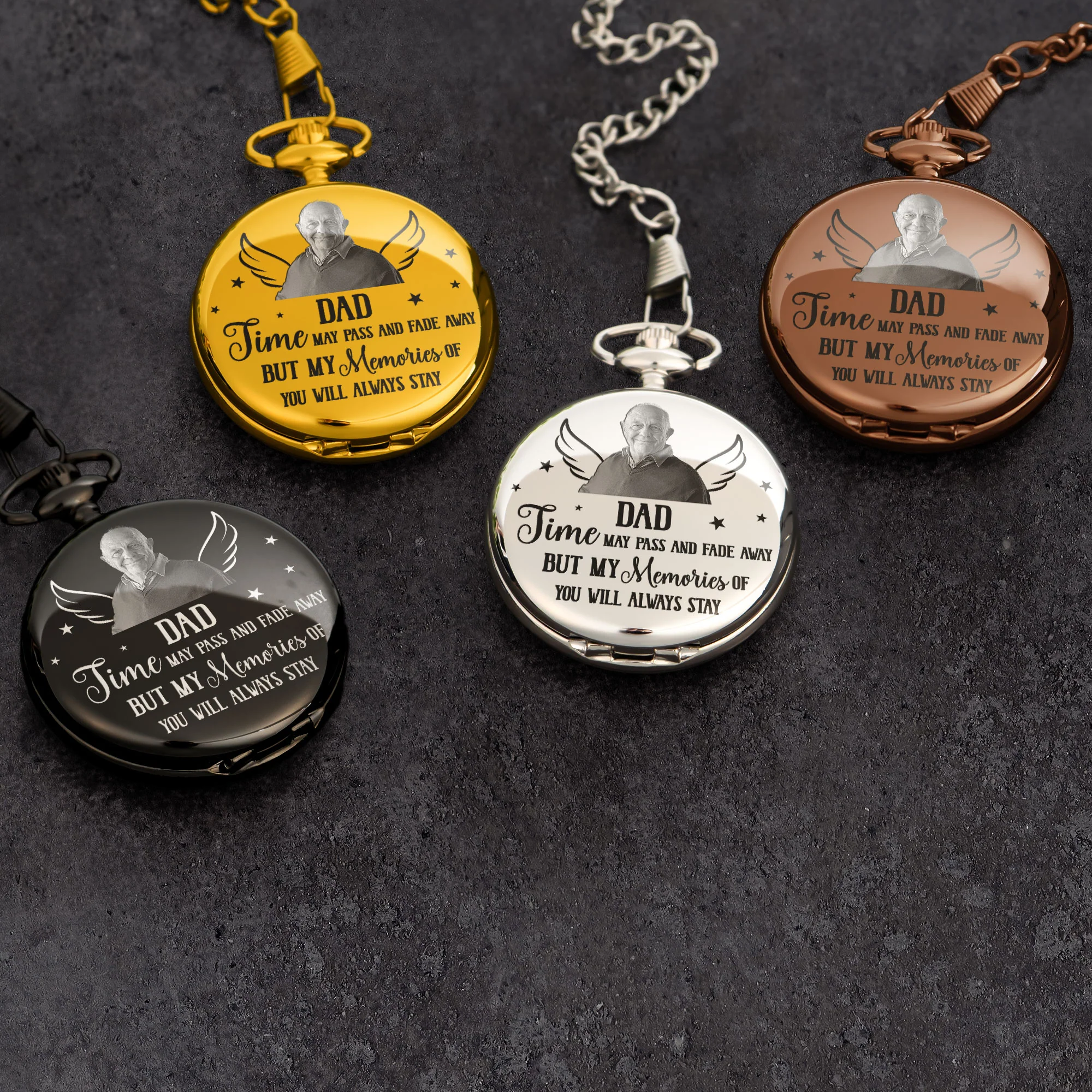 My Memories Of You Will Always Stay - Personalized Photo Pocket Watch - Image 4