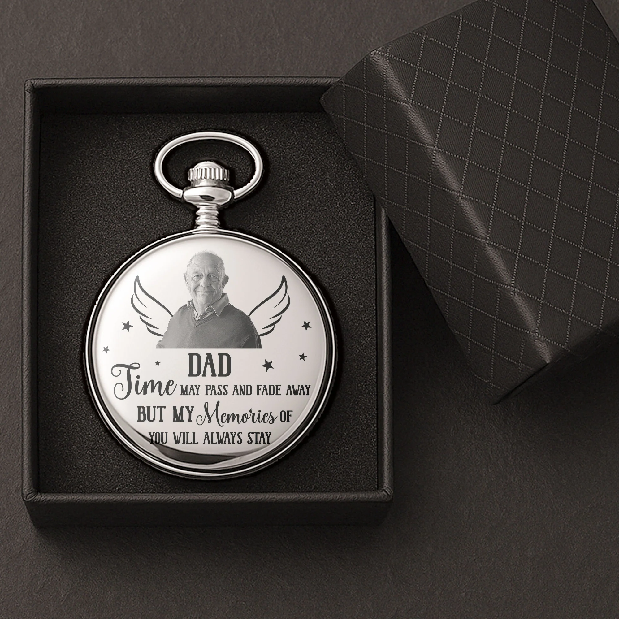 My Memories Of You Will Always Stay - Personalized Photo Pocket Watch - Image 5