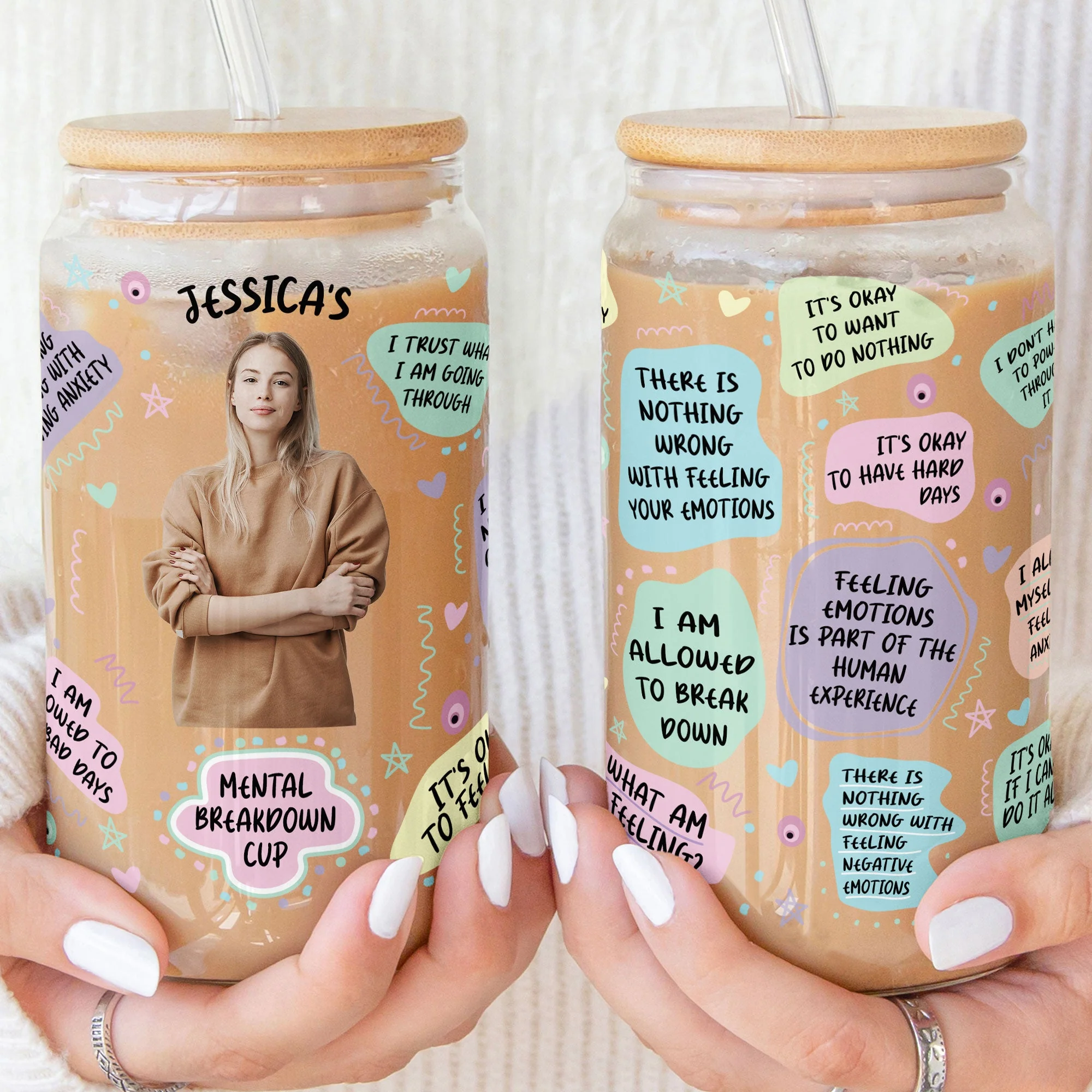 My Mental Breakdown Cup - Personalized Photo Clear Glass Cup - Image 4