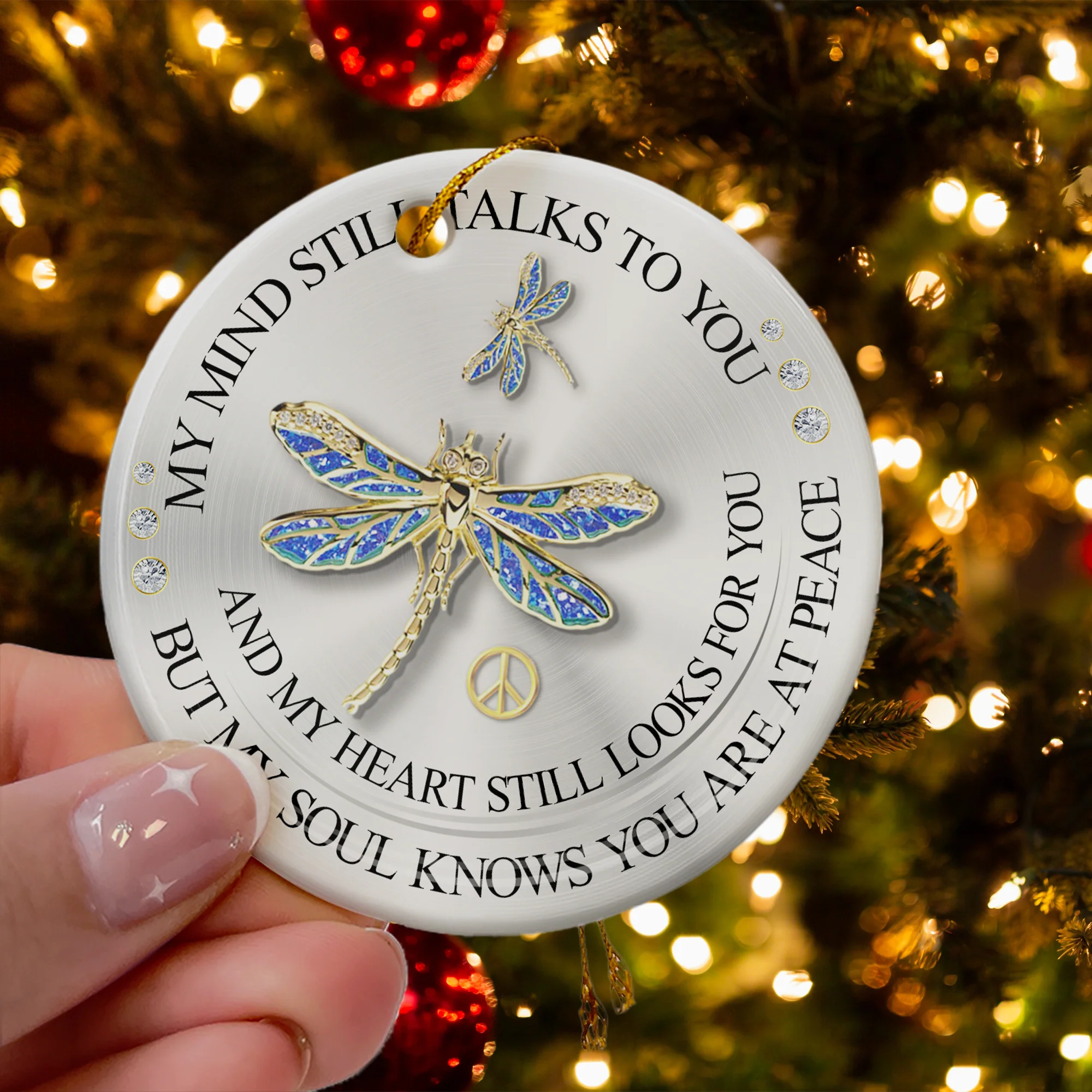 My Mind Still Talks To You - Ceramic Ornament - Image 2