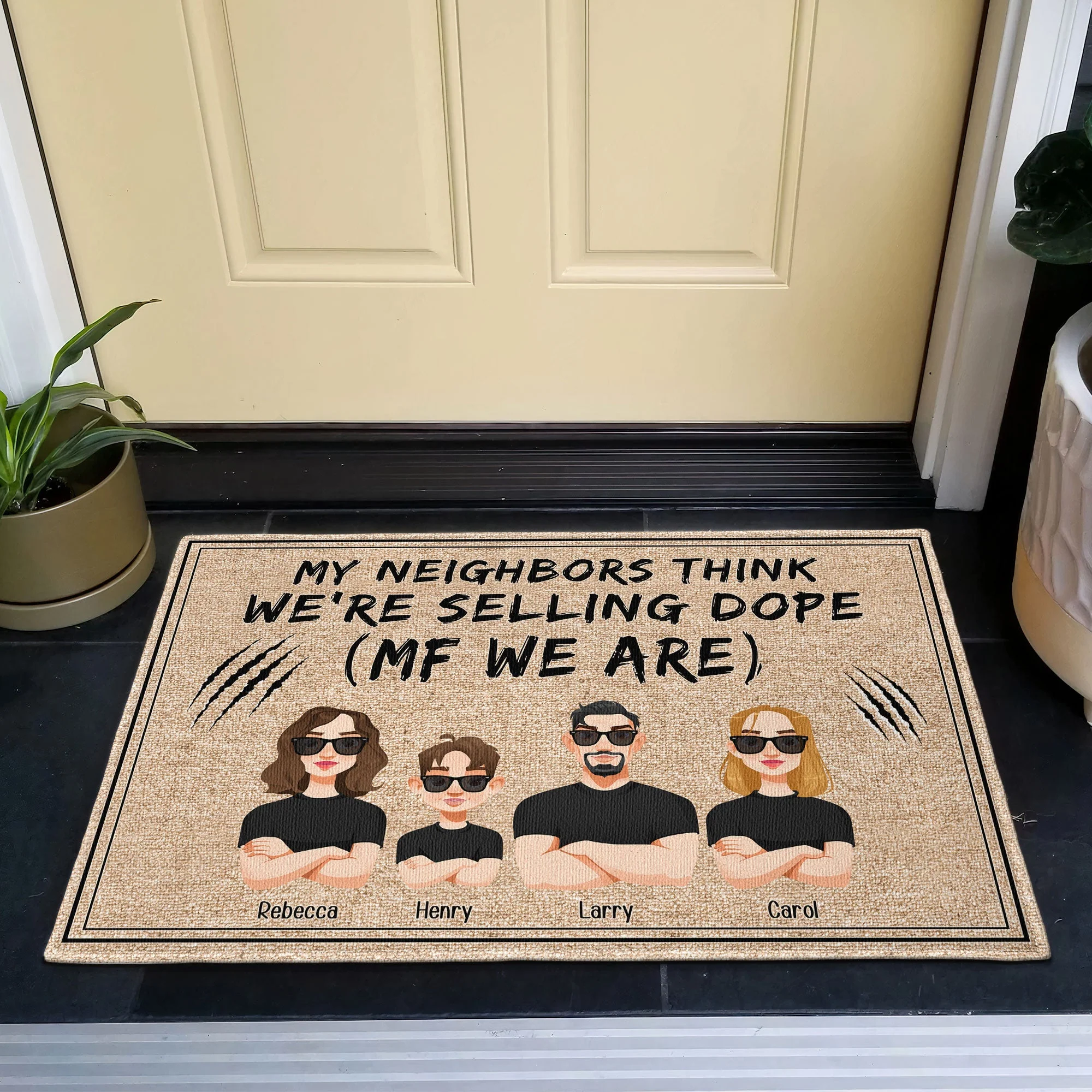 My Neighbors Think We're Selling Dope (Mf We Are) - Personalized Doormat - Image 3