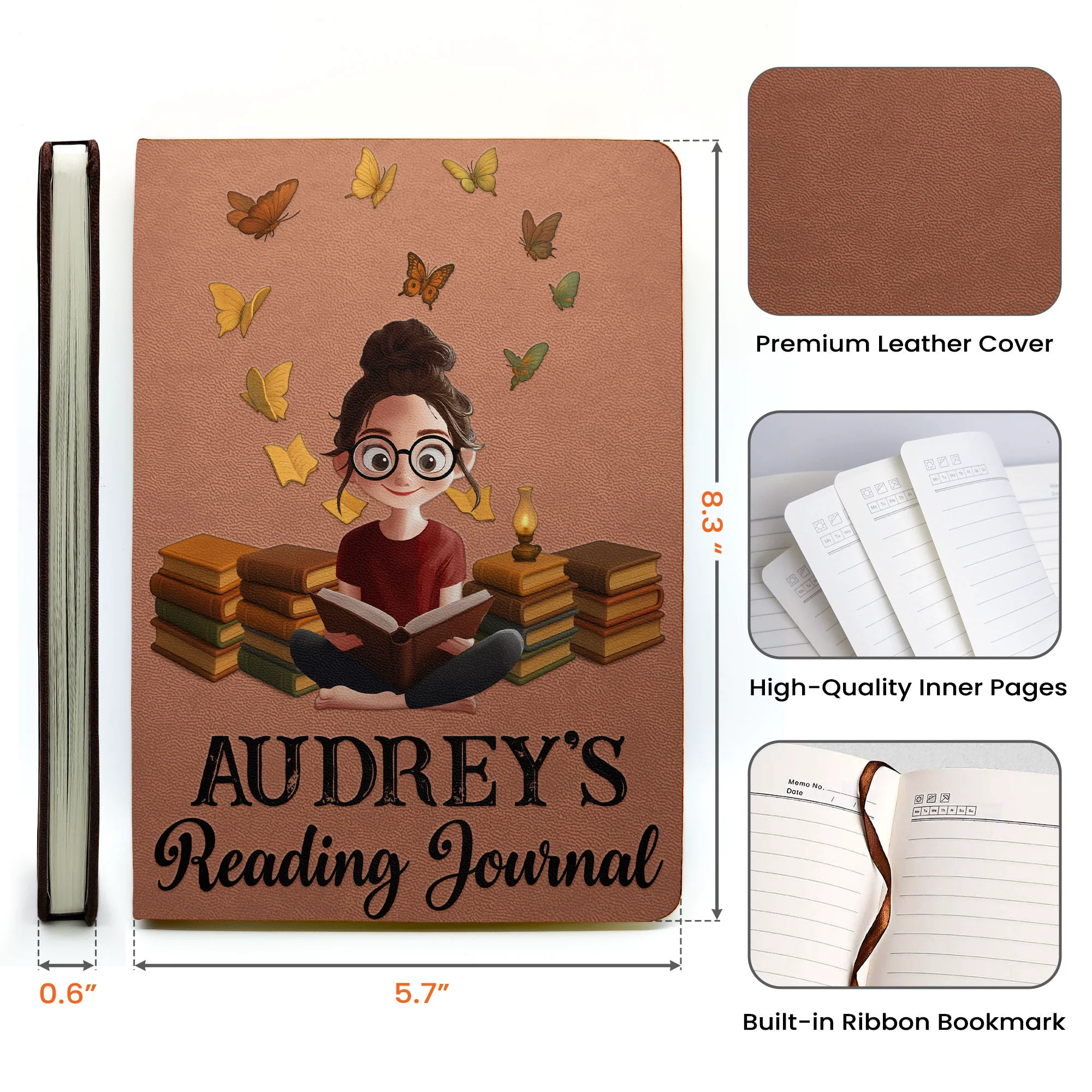 My Reading Journal - Personalized Leather Journal - Image 6