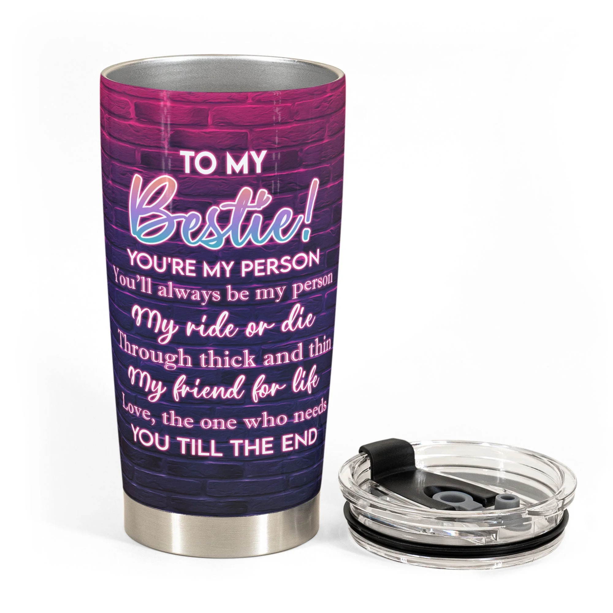 My Ride Or Die Through Thick & Thin - Personalized Tumbler Cup - Birthday Gift For Bestie, BFF, Soul Sister - Image 4