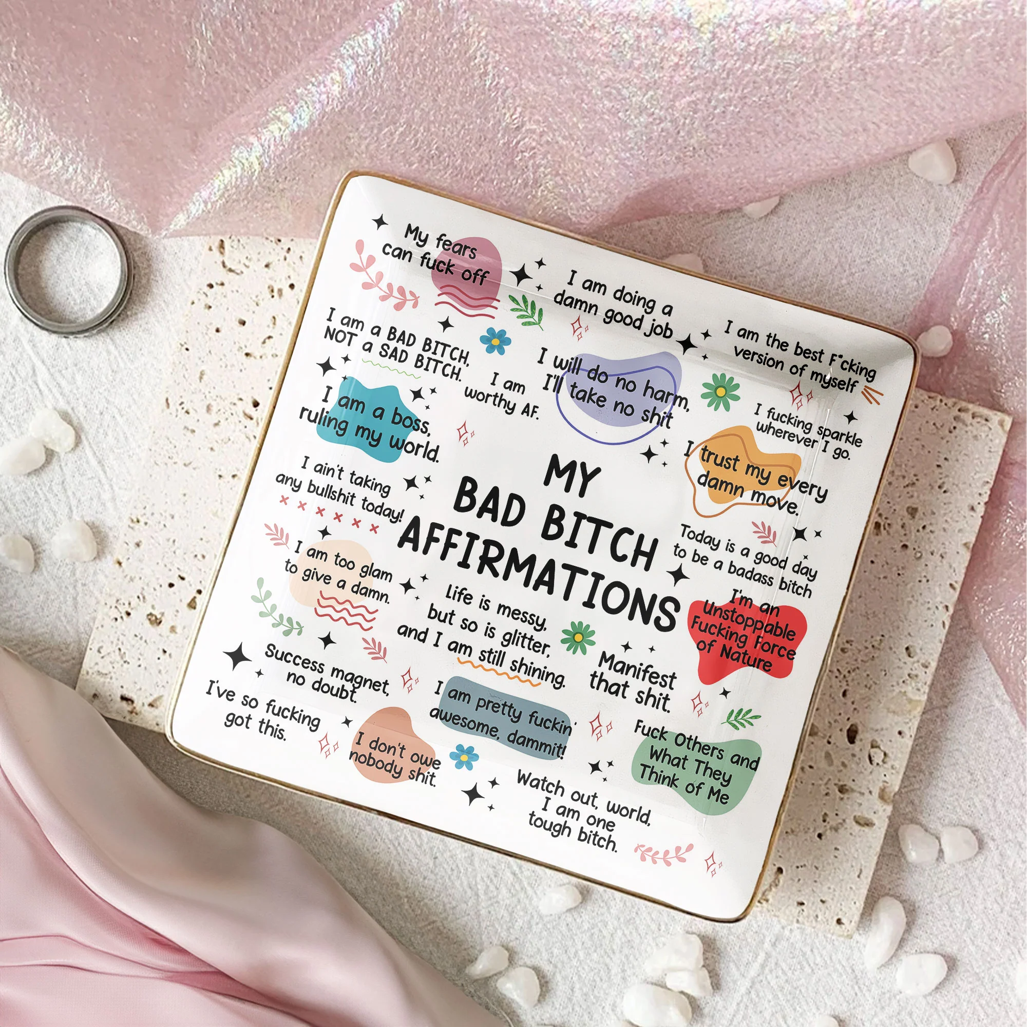 My Swear Affirmations - Gifts For Daughter, Friend, For Me Gift - Jewelry Dish - Image 2