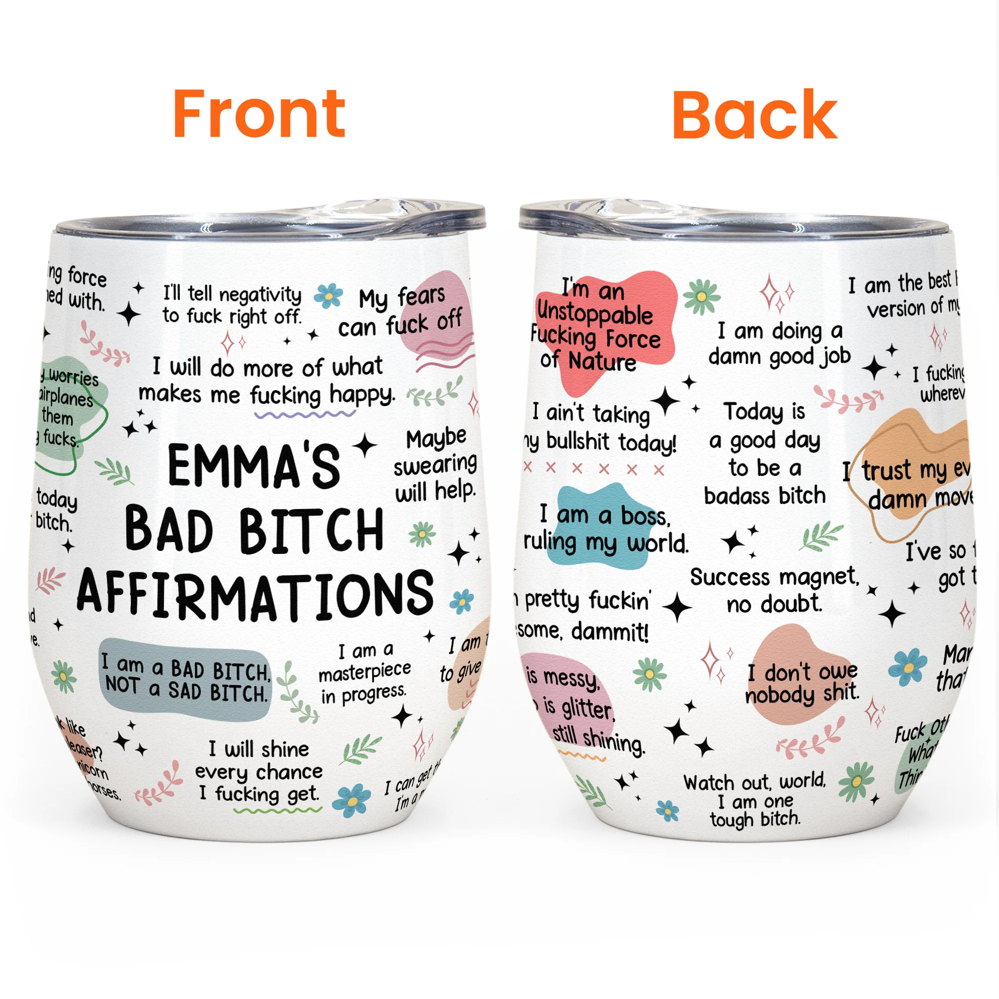 My Swear Affirmations - Gifts For Daughter, Friend, For Me Gift - Personalized Wine Tumbler - Image 5