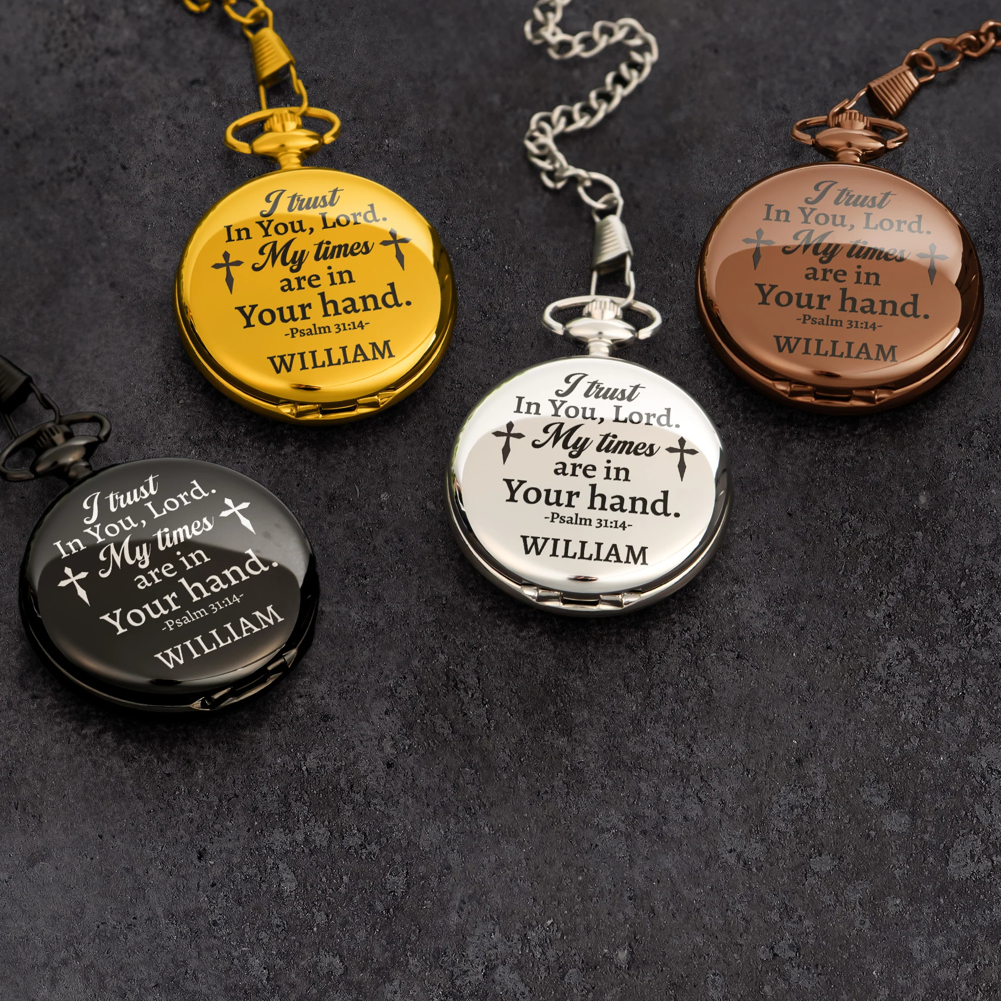 My Times Are In Your Hands Christian Bible - Personalized Pocket Watch - Image 4