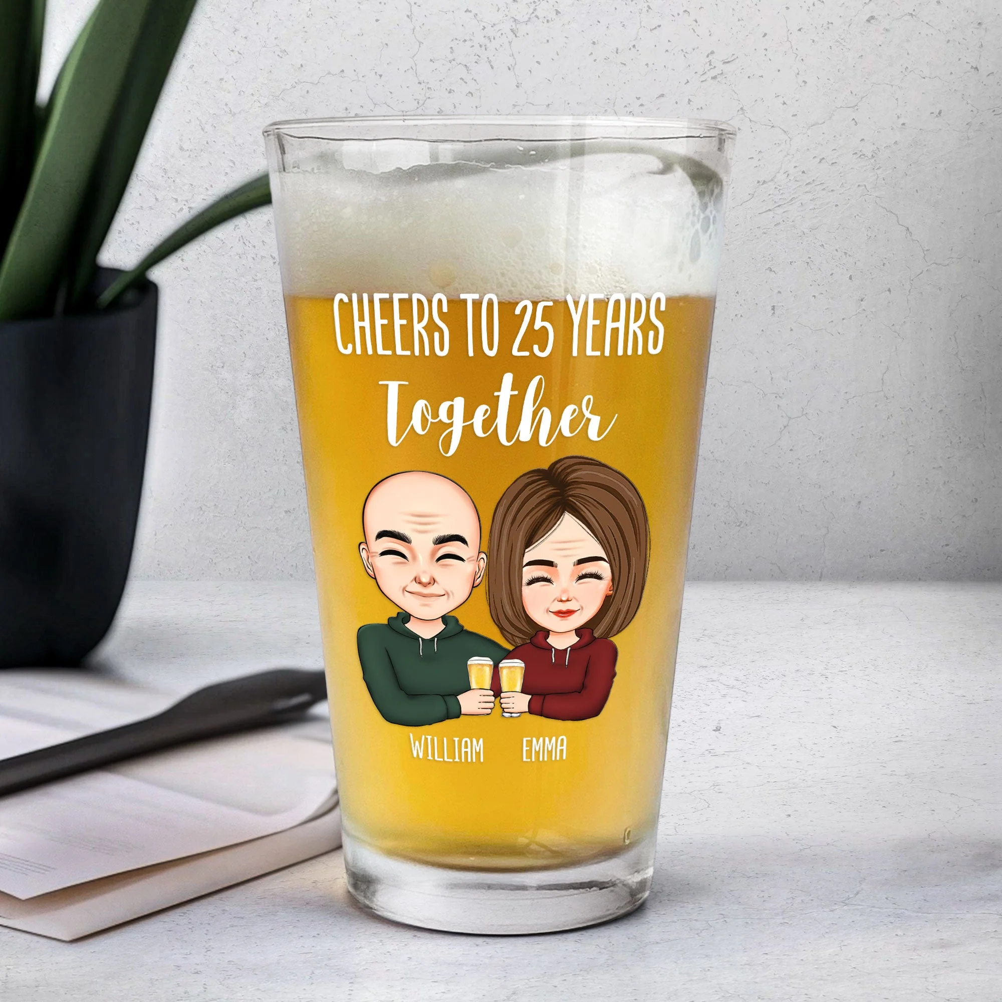 My Wife Is Cooler Than My Beer - Personalized Beer Glass - Image 4